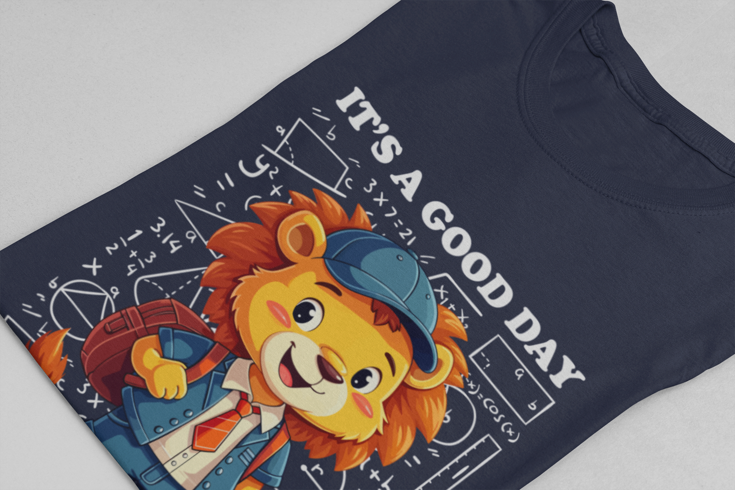 It’s a Good Day to Learn Math T-Shirt – Cute Lion School Mascot Graphic