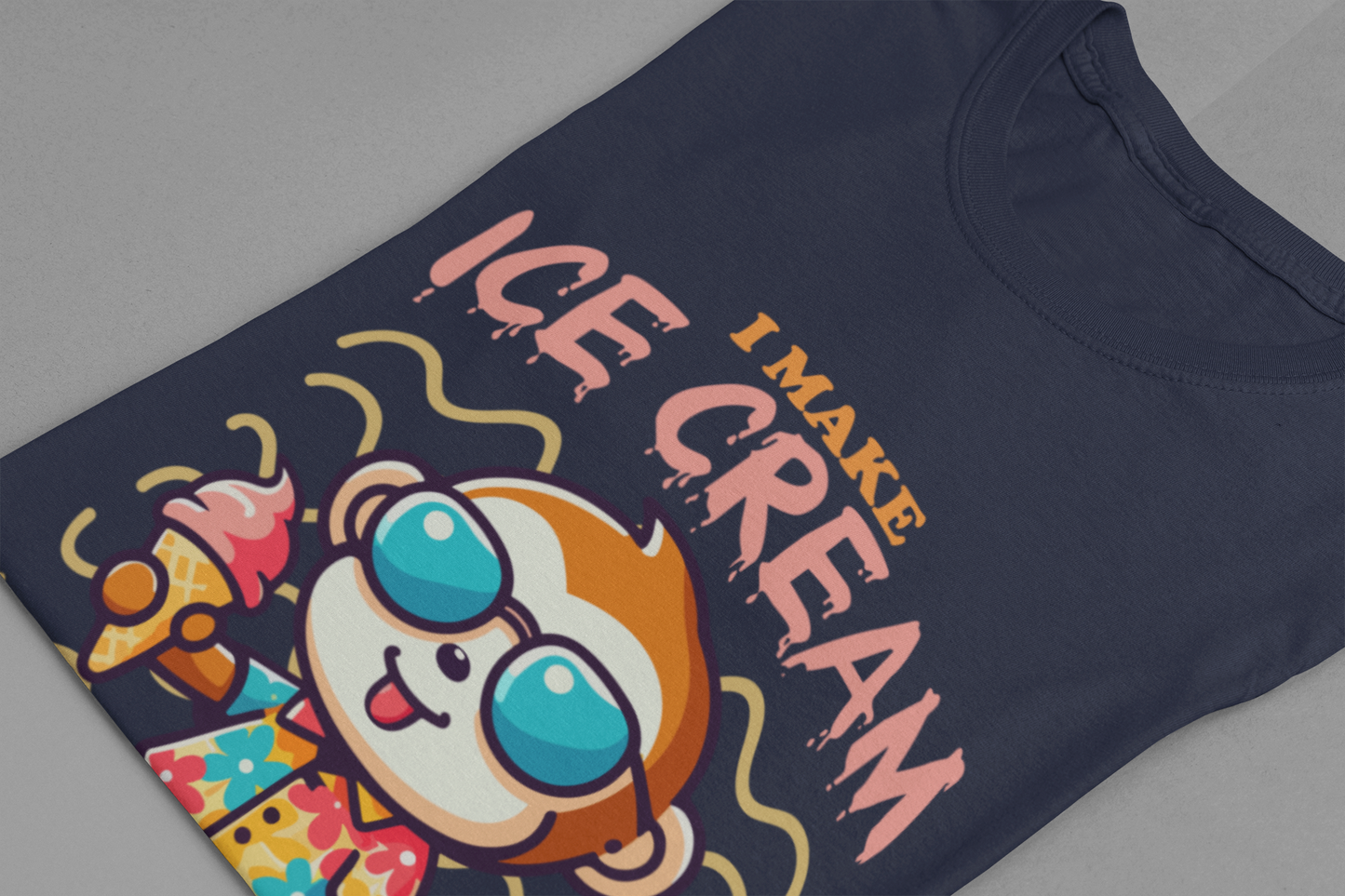 I Make Ice Cream Disappear T-Shirt – Cool Monkey With Sunglasses And Ice Cream Cone Funny Graphic Tee
