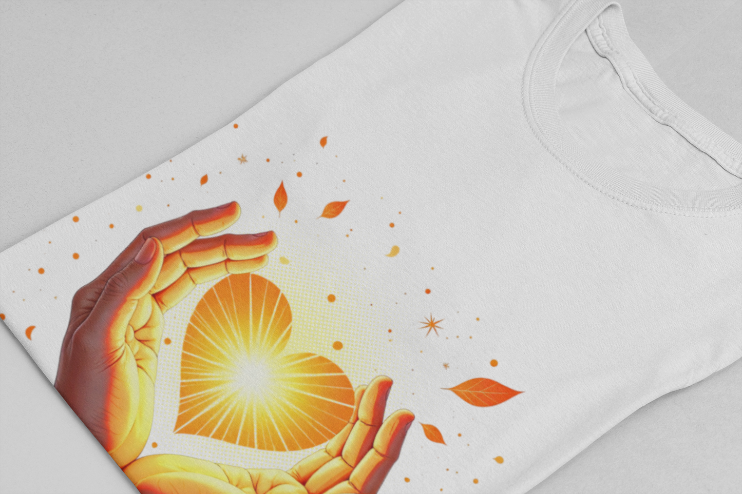 Protect Your Peace – Praying Hands with Heart & Nature Elements Graphic T-Shirt