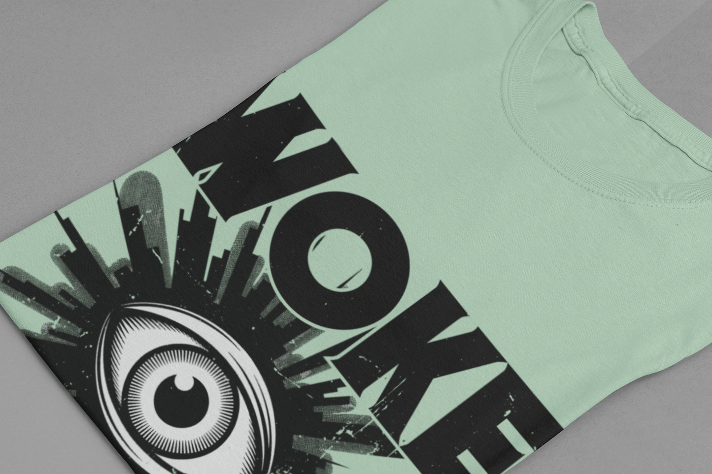 WOKE Because Denial Is Dangerous | Black Eye & Caution Symbol Graphic T-Shirt