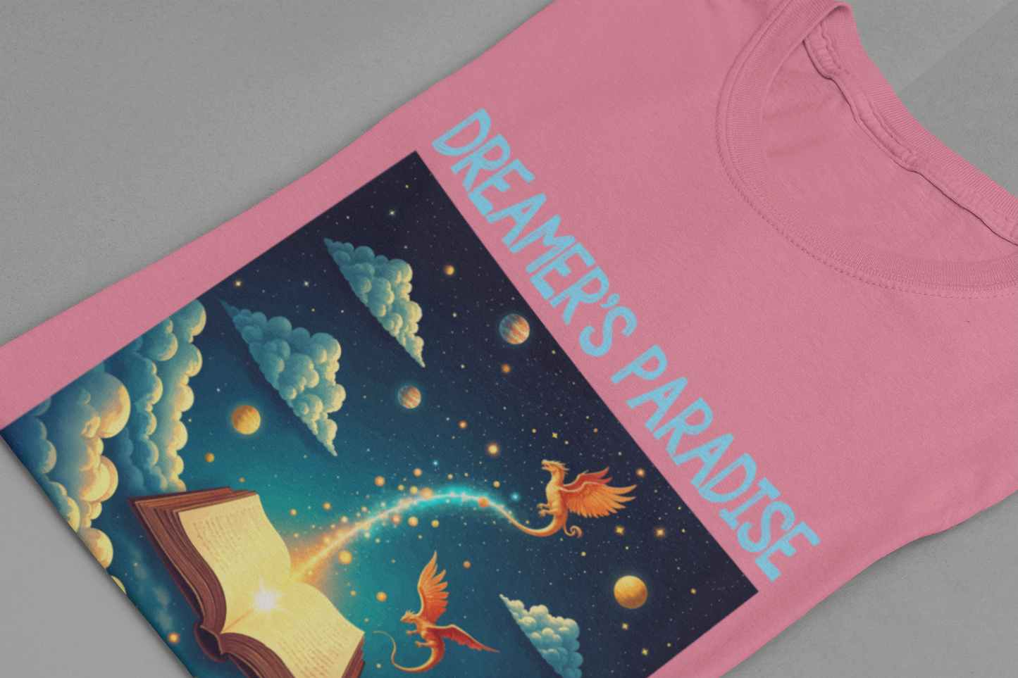 Dreamers Paradise | Fantasy Dragons & Magic Book T-Shirt