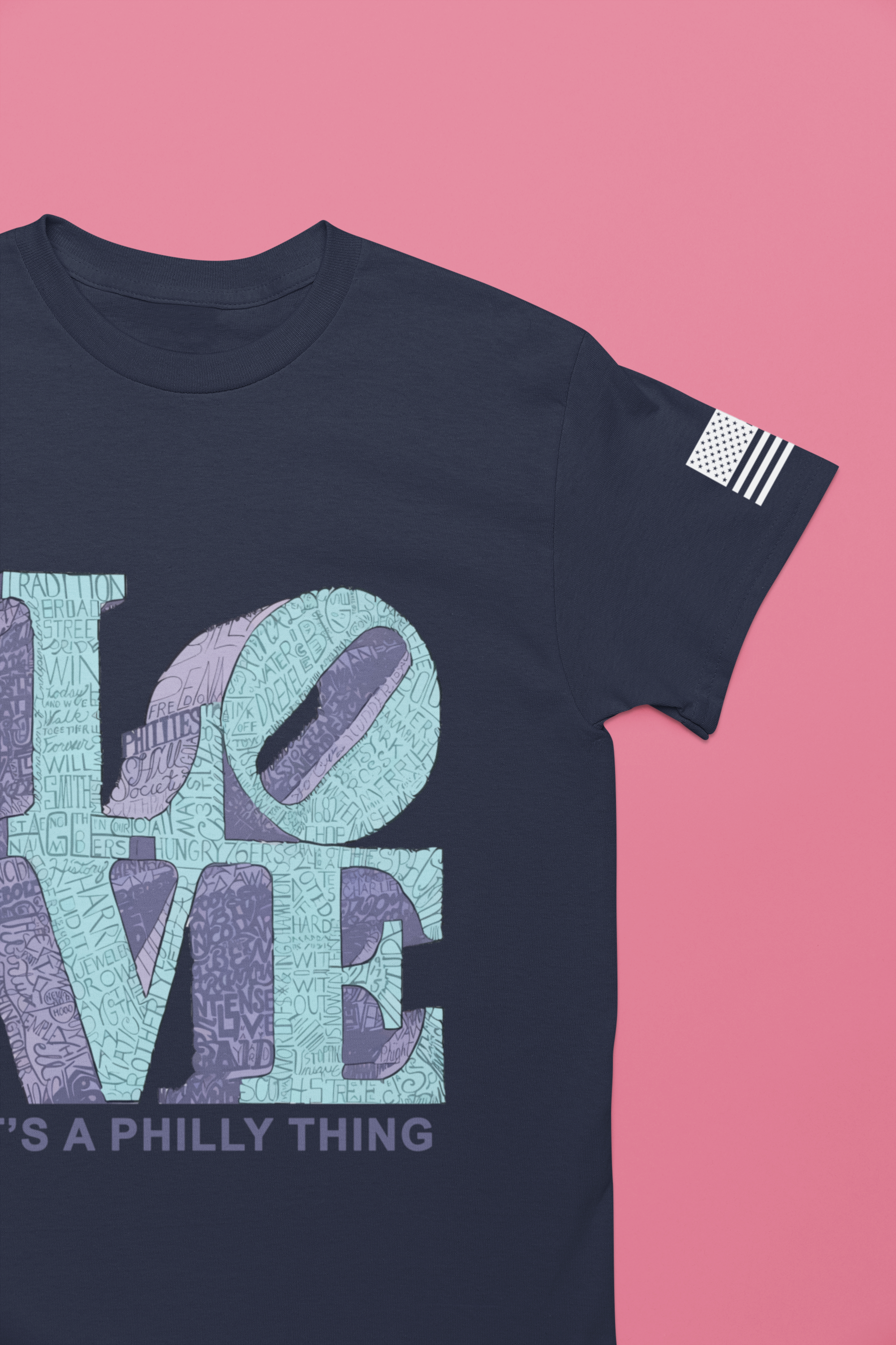 Love It's a Philly Thing T-Shirt – LOVE Sculpture Word Art Graphic Tee Philadelphia