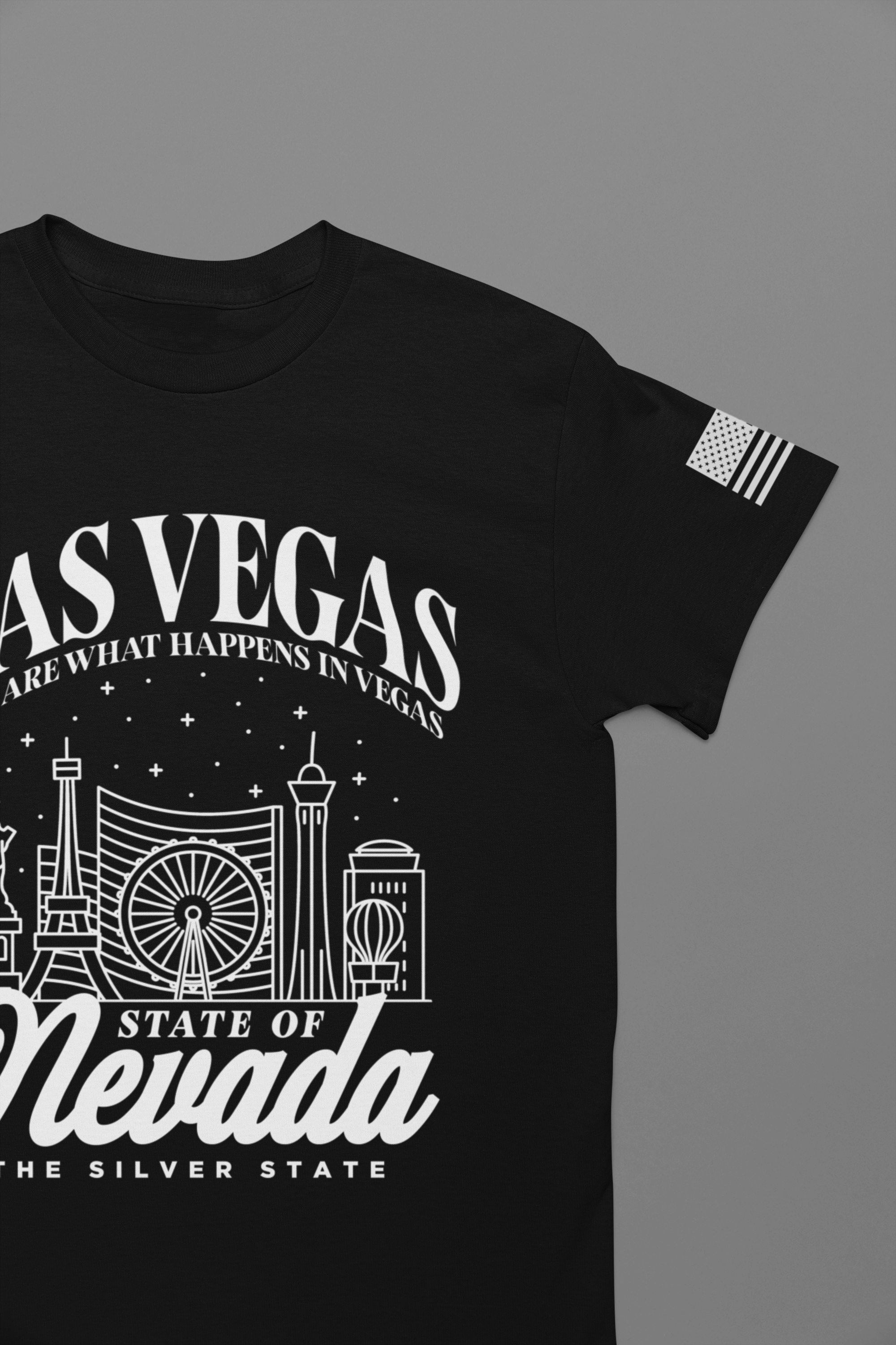 Las Vegas State of Nevada T-Shirt – Vegas Skyline Silver State Souvenir Tee