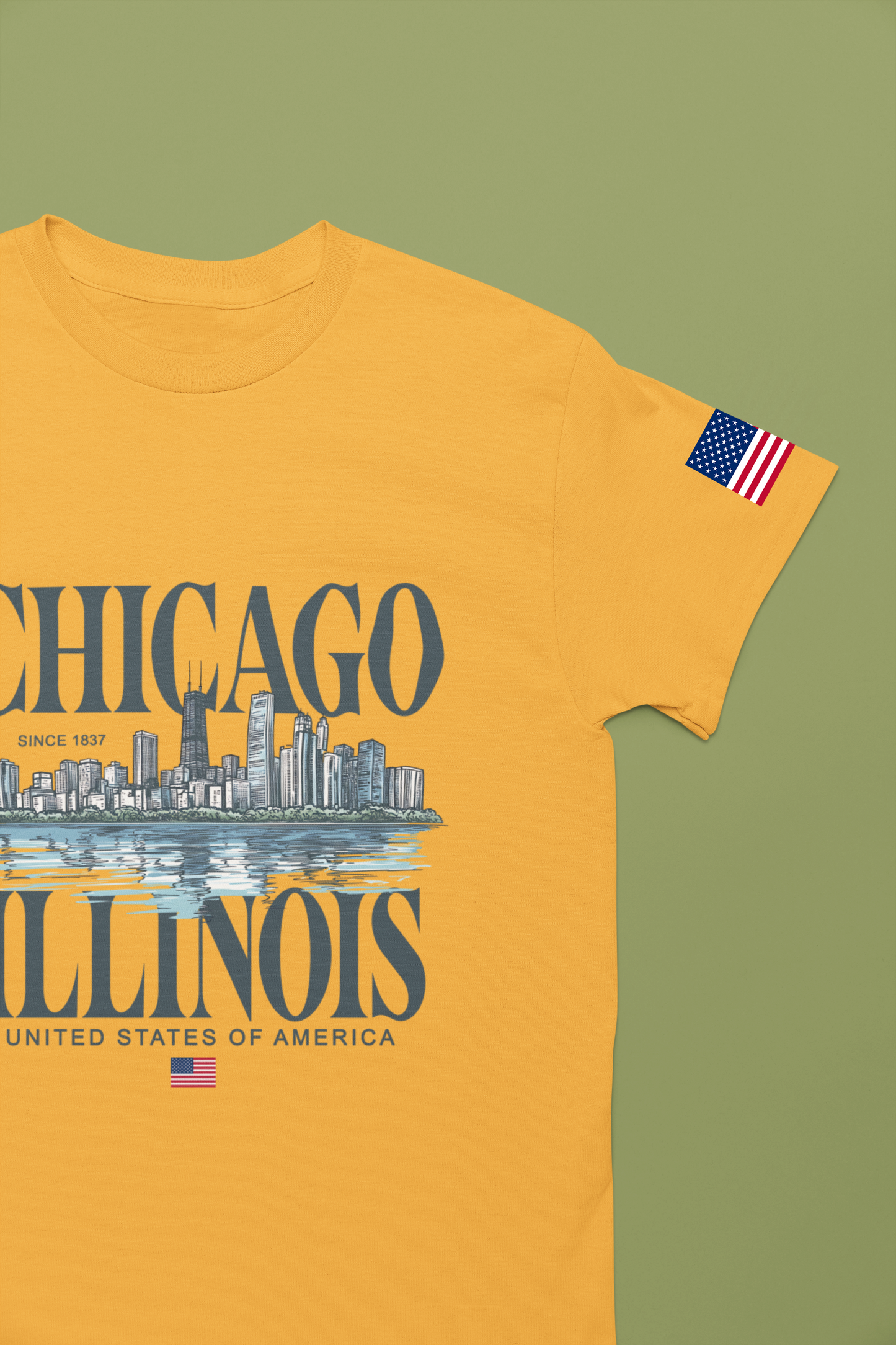 Chicago Illinois T-Shirt - Since 1837 Skyline Lake Michigan United States Design