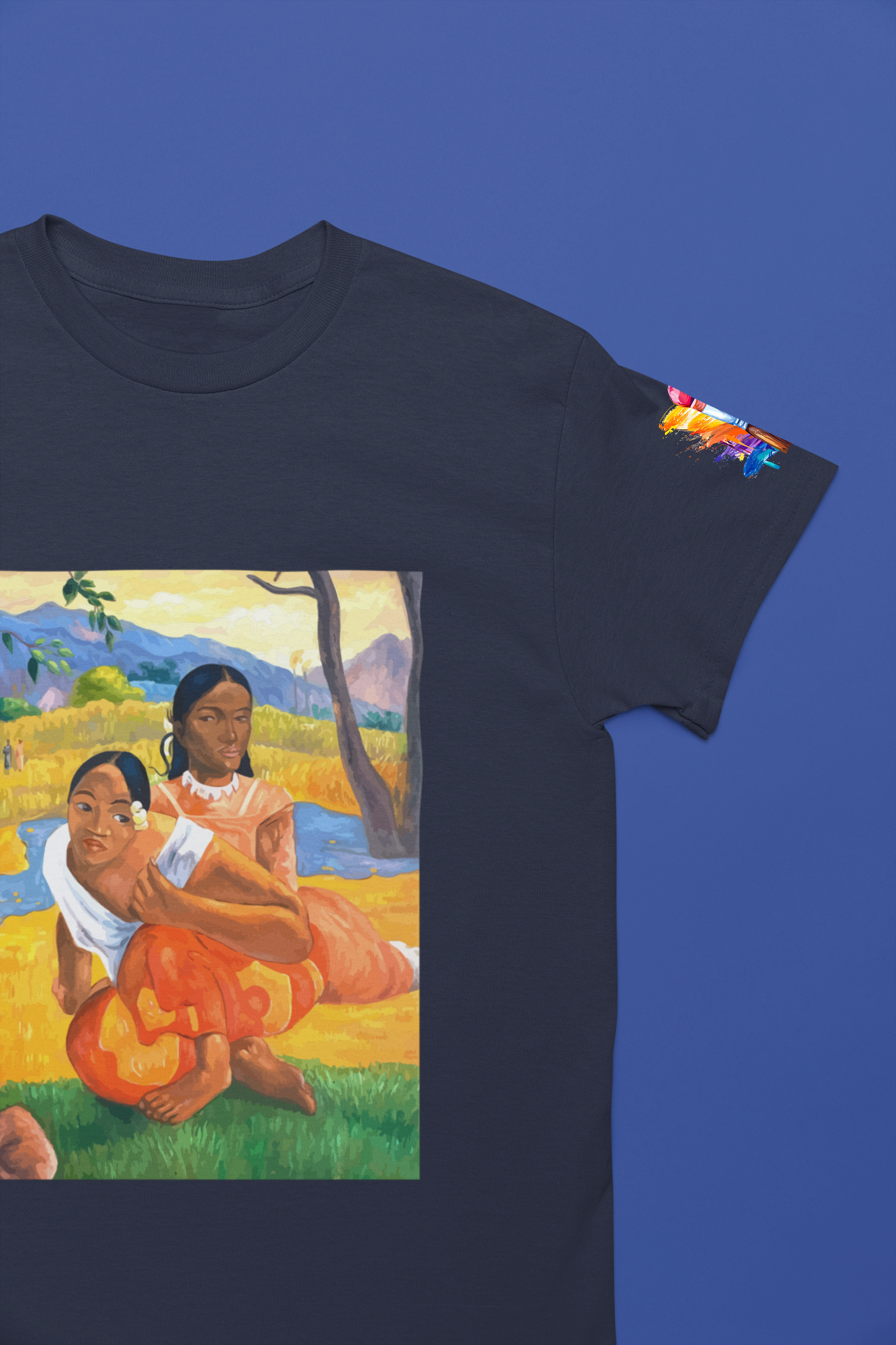 Tahitian Women Art T-Shirt – Post-Impressionist Tropical Paradise Painting Graphic Tee