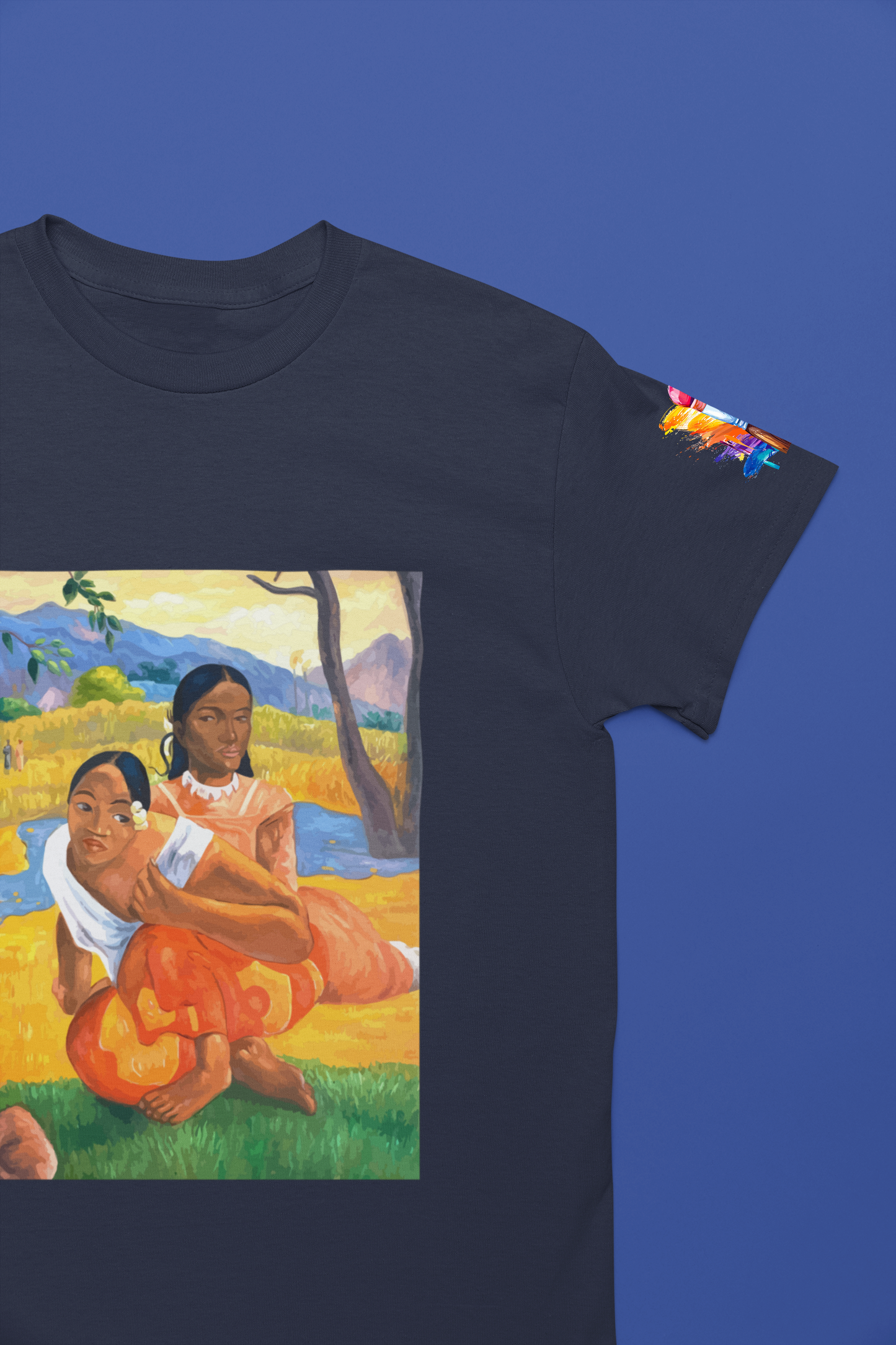 Tahitian Women Art T-Shirt – Post-Impressionist Tropical Paradise Painting Graphic Tee