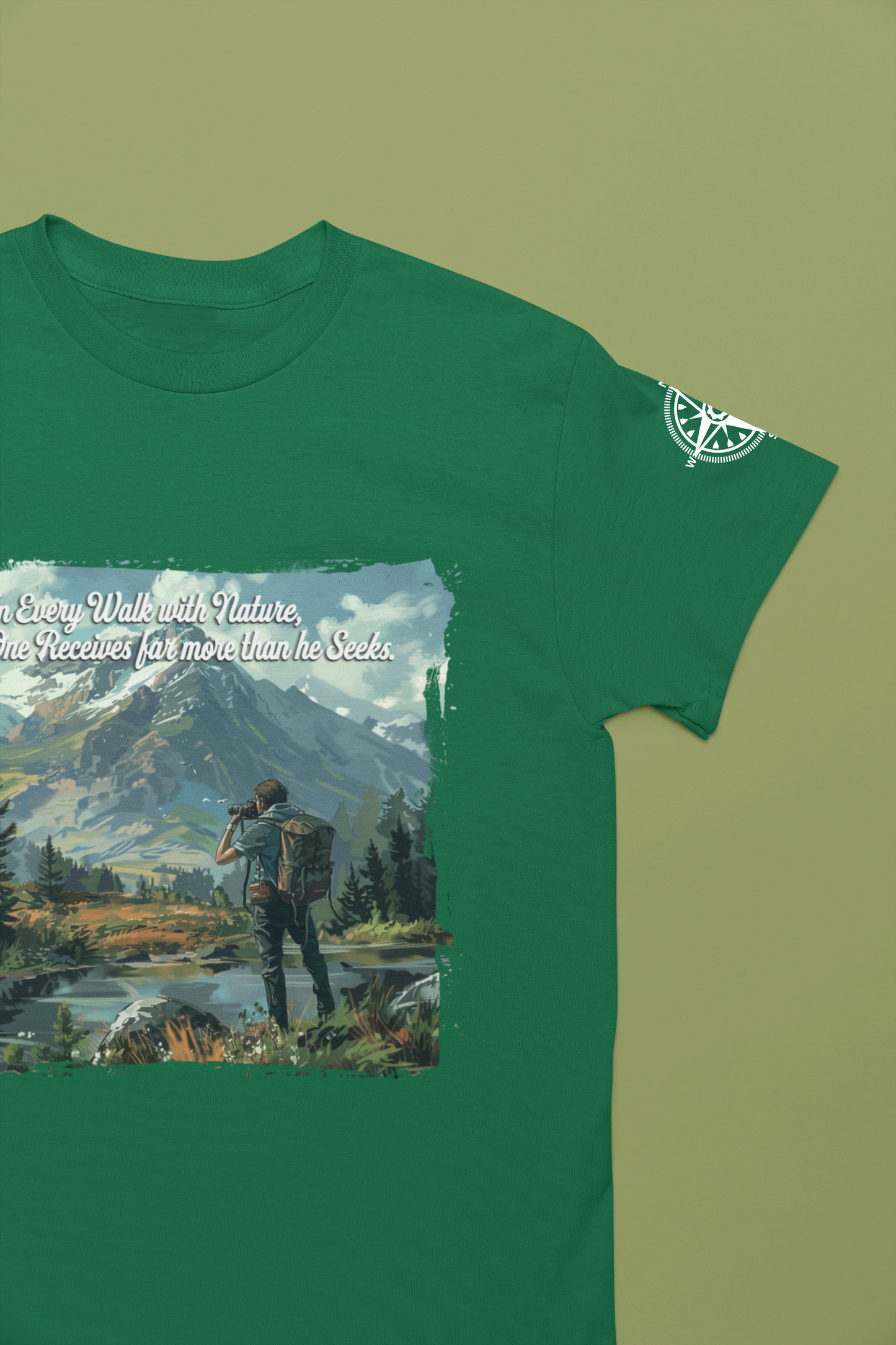 In Every Walk with Nature One Receives T-Shirt – Nature Quote Mountain Hiker Graphic Tee