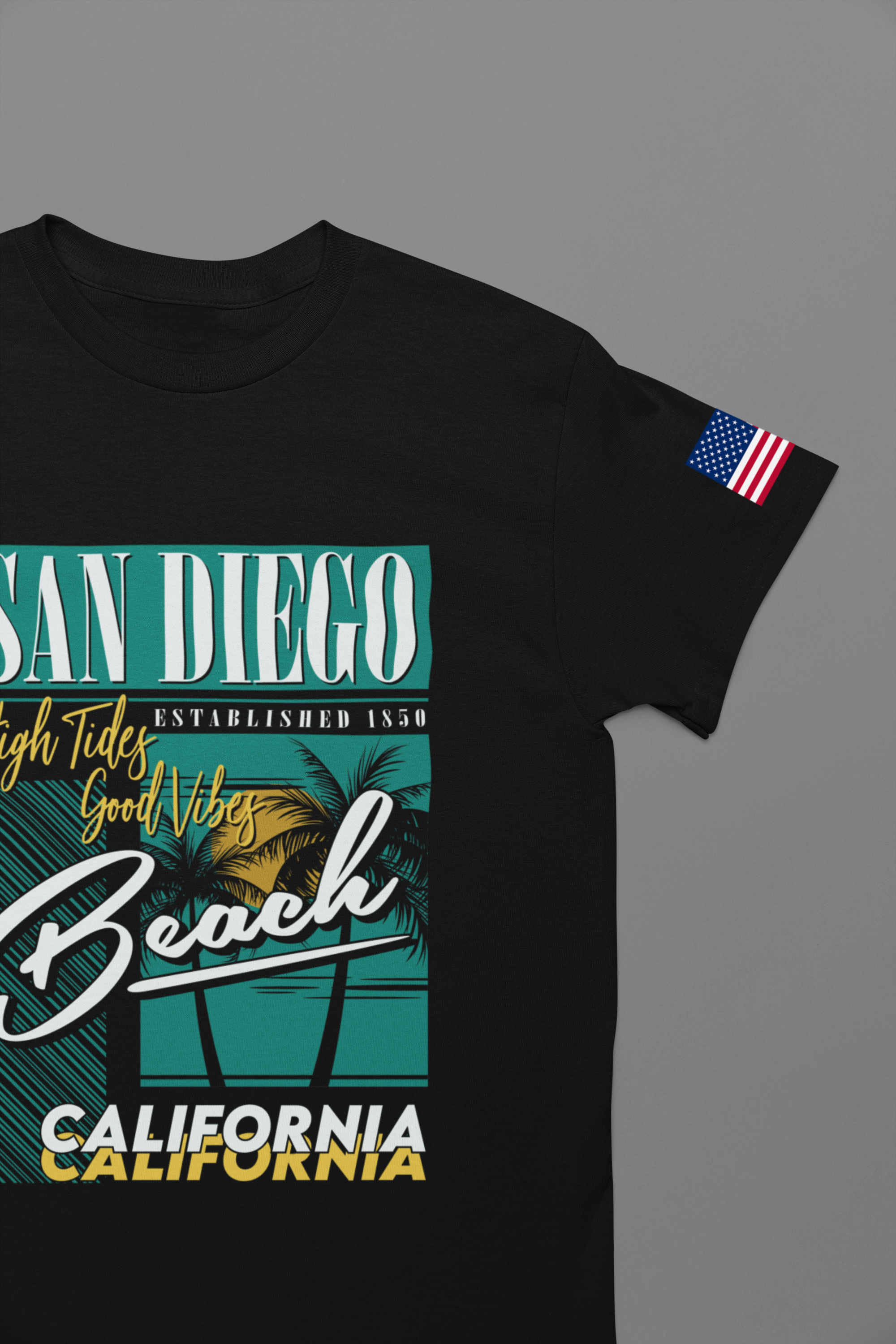San Diego California Beach T-Shirt – High Tides Good Vibes Paradise Summer Tee