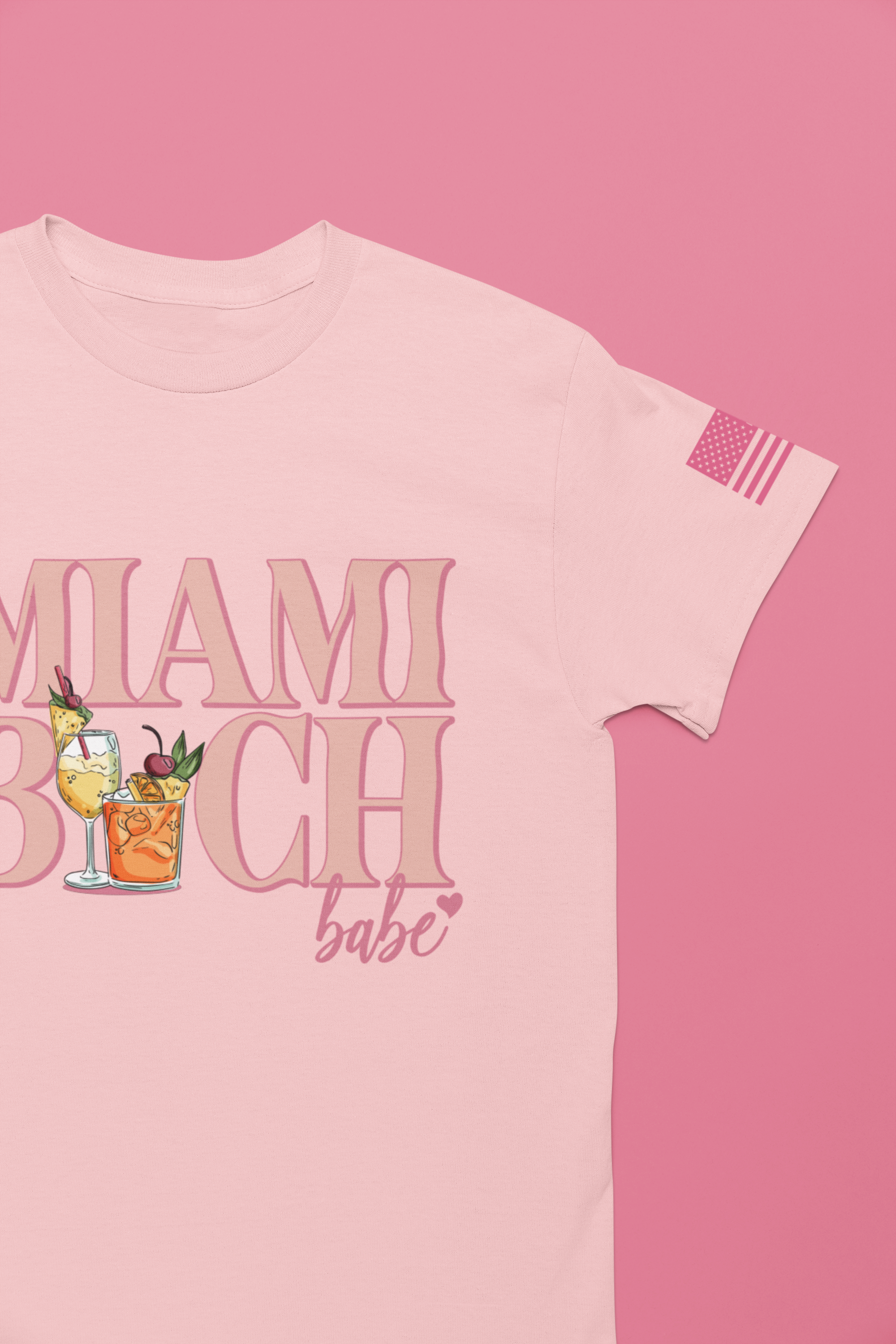 Miami Beach Babe T-Shirt – Tropical Cocktails Fun Girls Trip Florida Tee