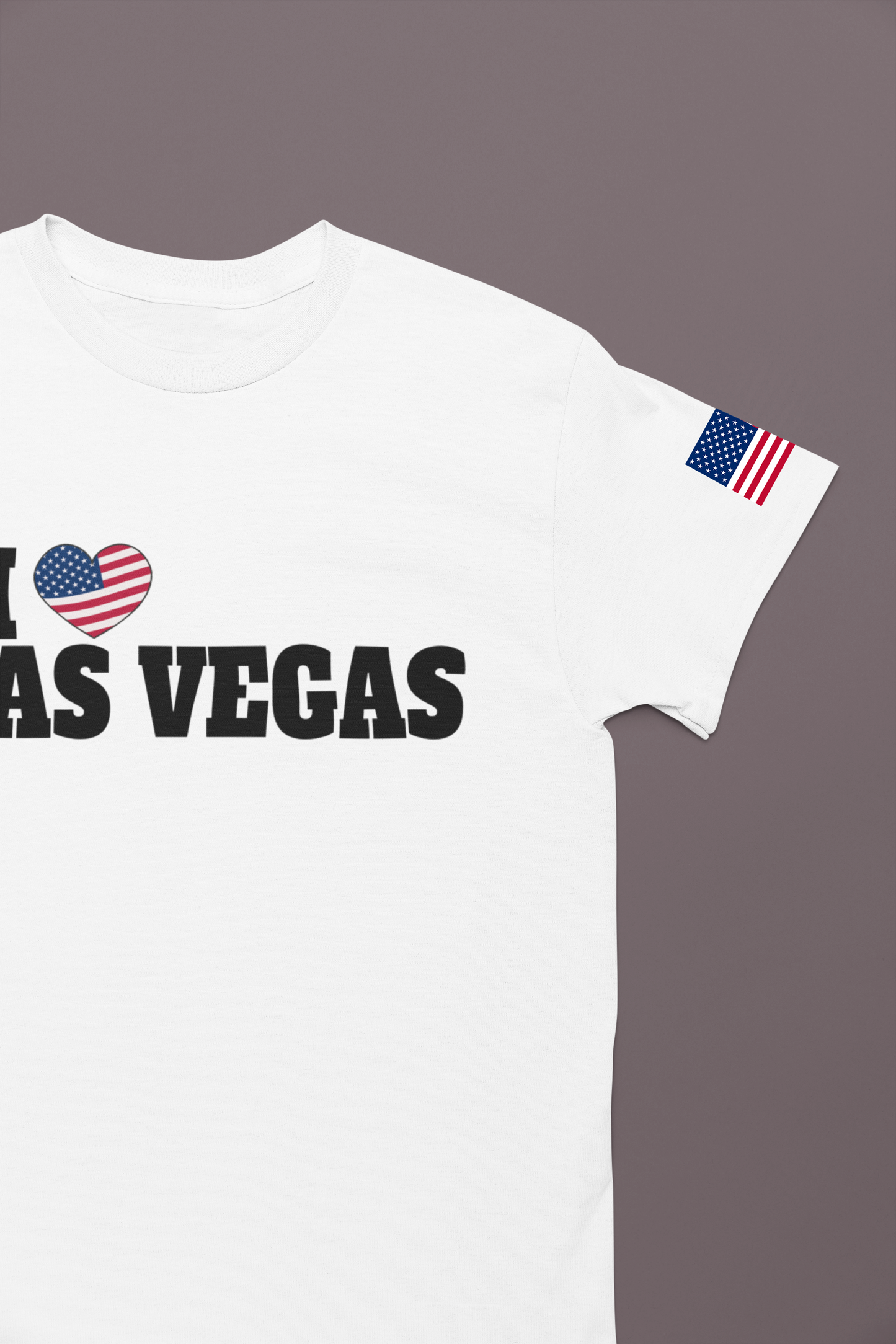 I Love Las Vegas T-Shirt - Classic USA Flag Heart Simple Nevada City Pride