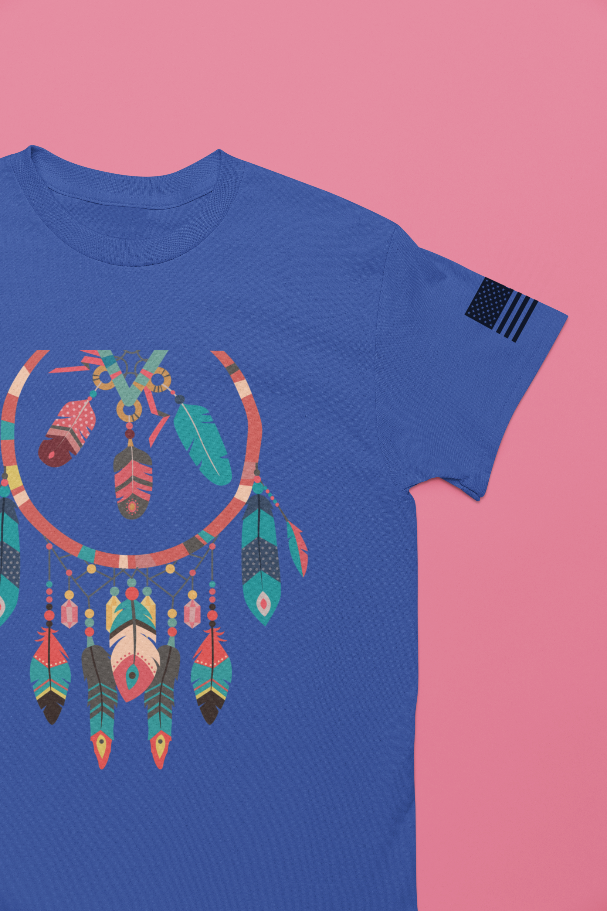 Dream Catcher Graphic T-Shirt – Vibrant Boho Feathers Spiritual Native Inspired Tee