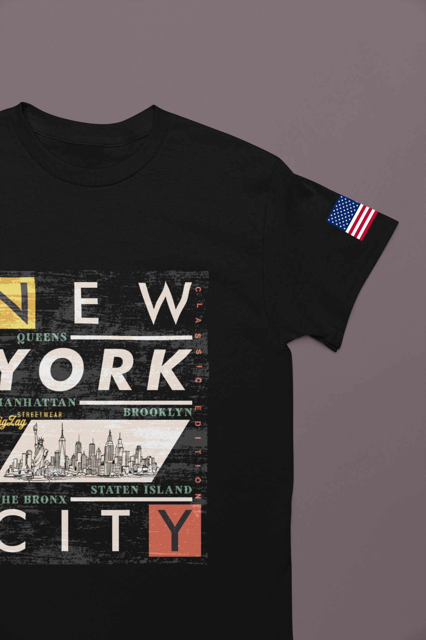 New York City Boroughs T-Shirt - Queens Manhattan Brooklyn Bronx Staten Island Design