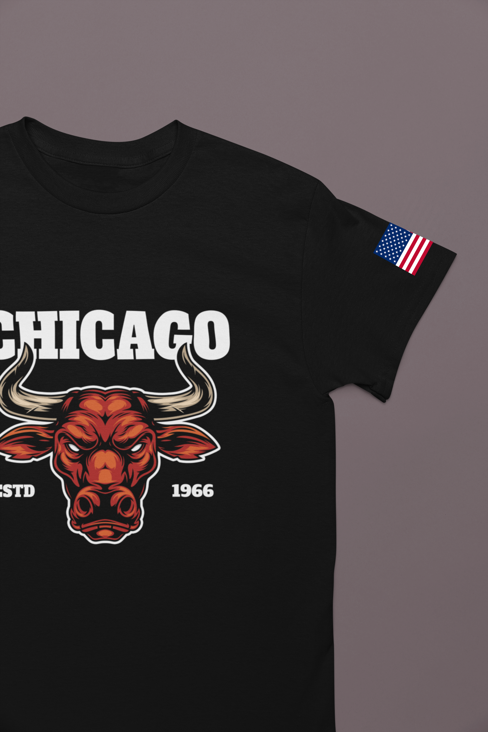 Chicago Bulls T-Shirt - Red Bull Mascot Est 1966 Sports Team Pride Design