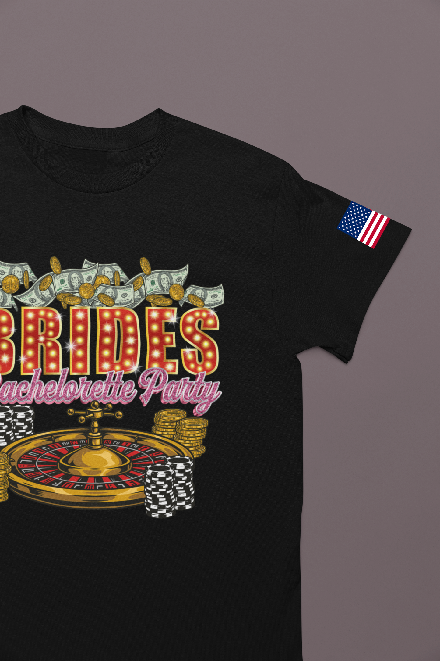 Brides Bachelorette Party Las Vegas T-Shirt - Vegas Casino Money Roulette Girls Trip
