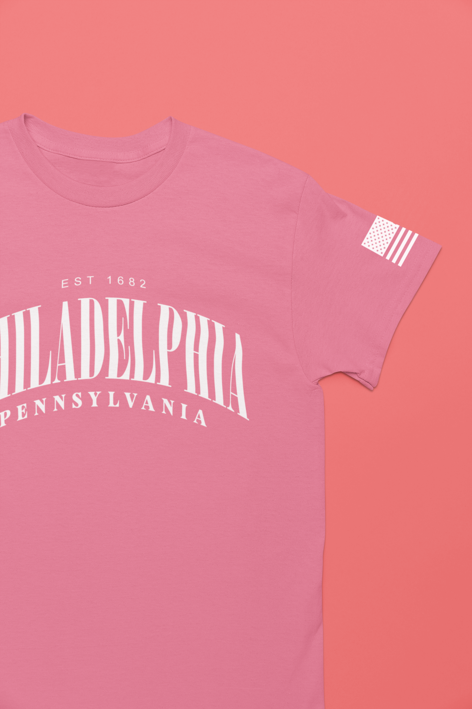 Philadelphia Pennsylvania EST 1682 T-Shirt – Arched Serif Typography Graphic Tee