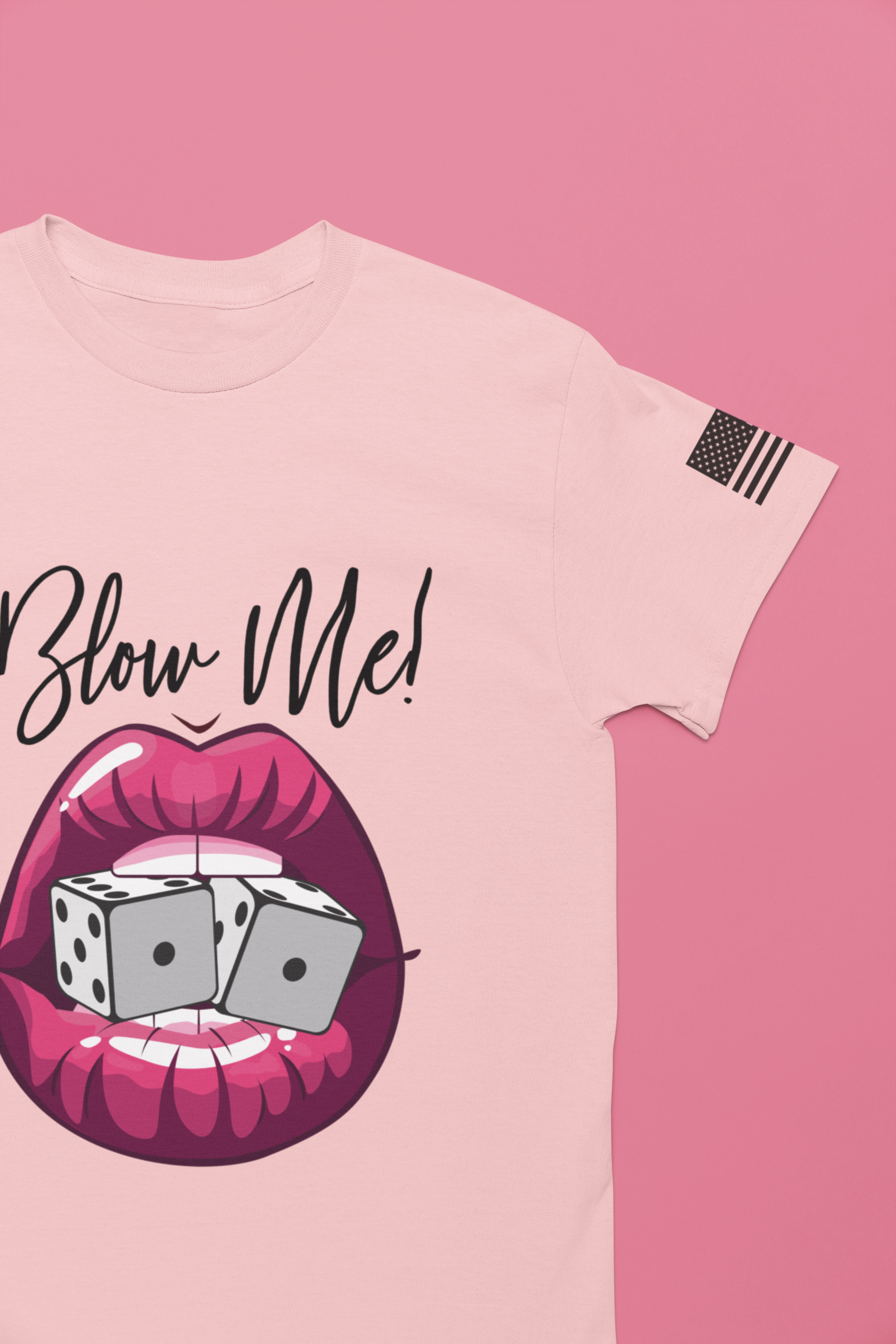 Blow Me Dice Funny Casino T-Shirt – Vegas Craps Lips Humor Tee