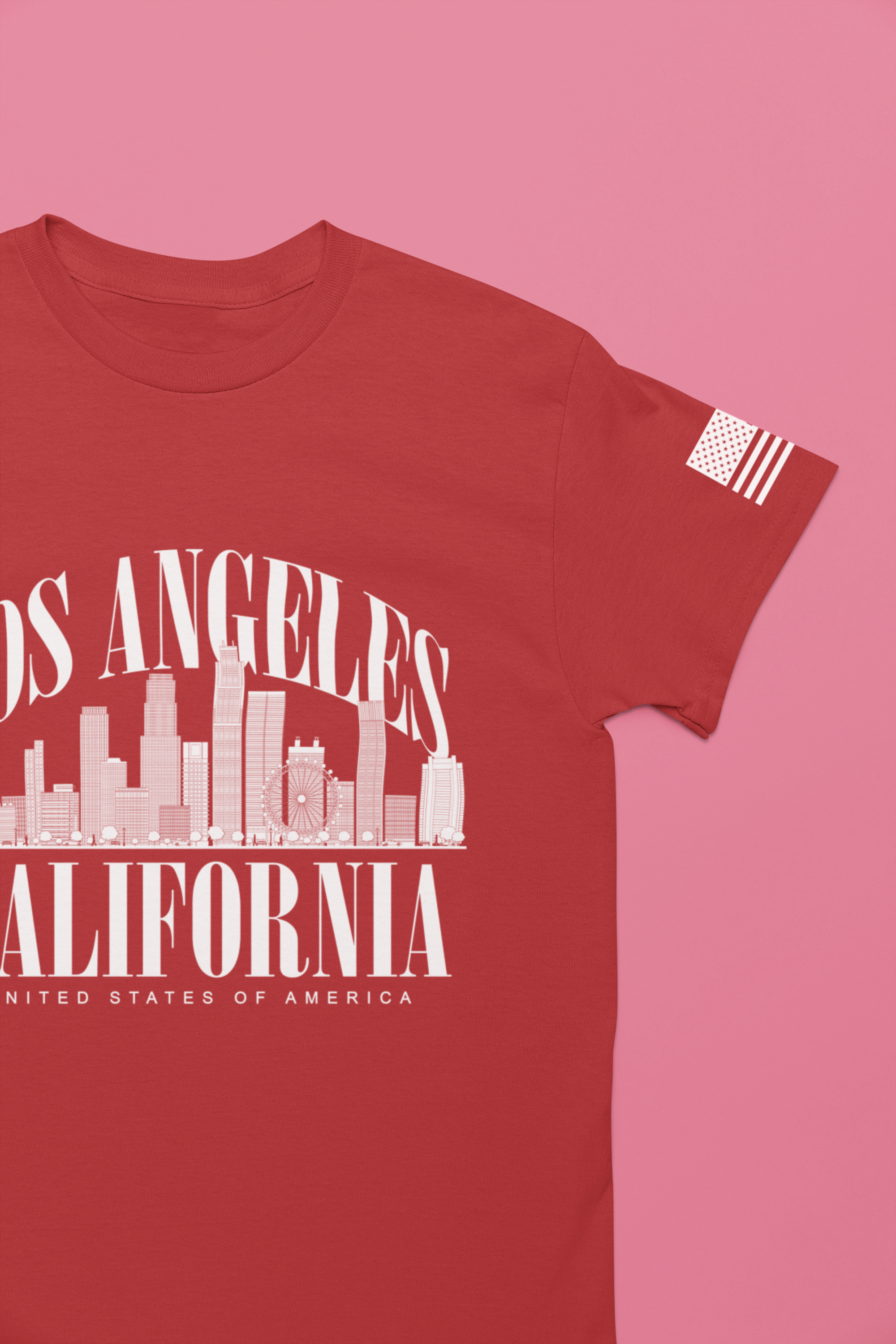 Los Angeles California USA T-Shirt – Arch Typography Skyline United States Tee