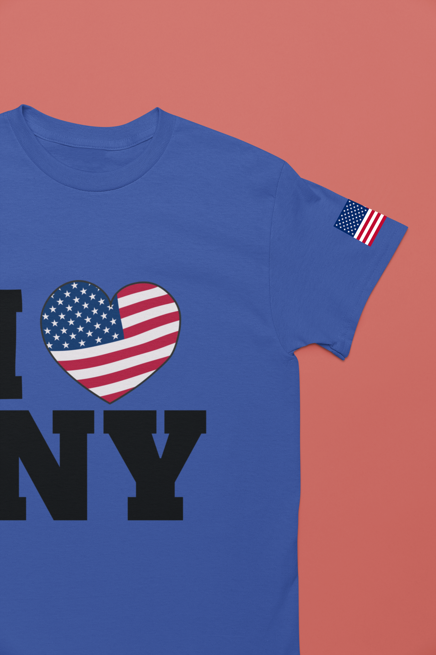 I Love NY T-Shirt - Classic USA Flag Heart Patriotic New York City Design