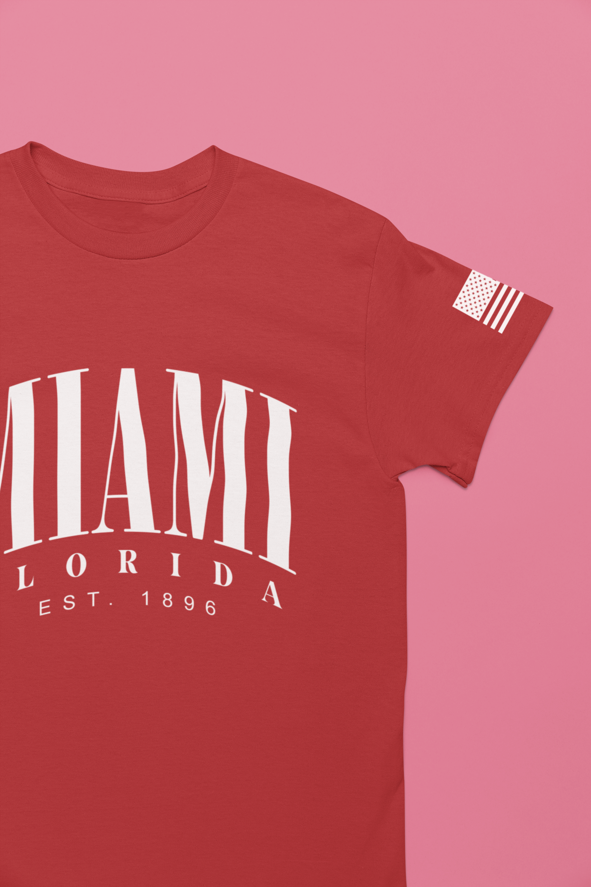 Miami Florida EST 1896 T-Shirt – Bold Arch Typography Clean Minimal Tee