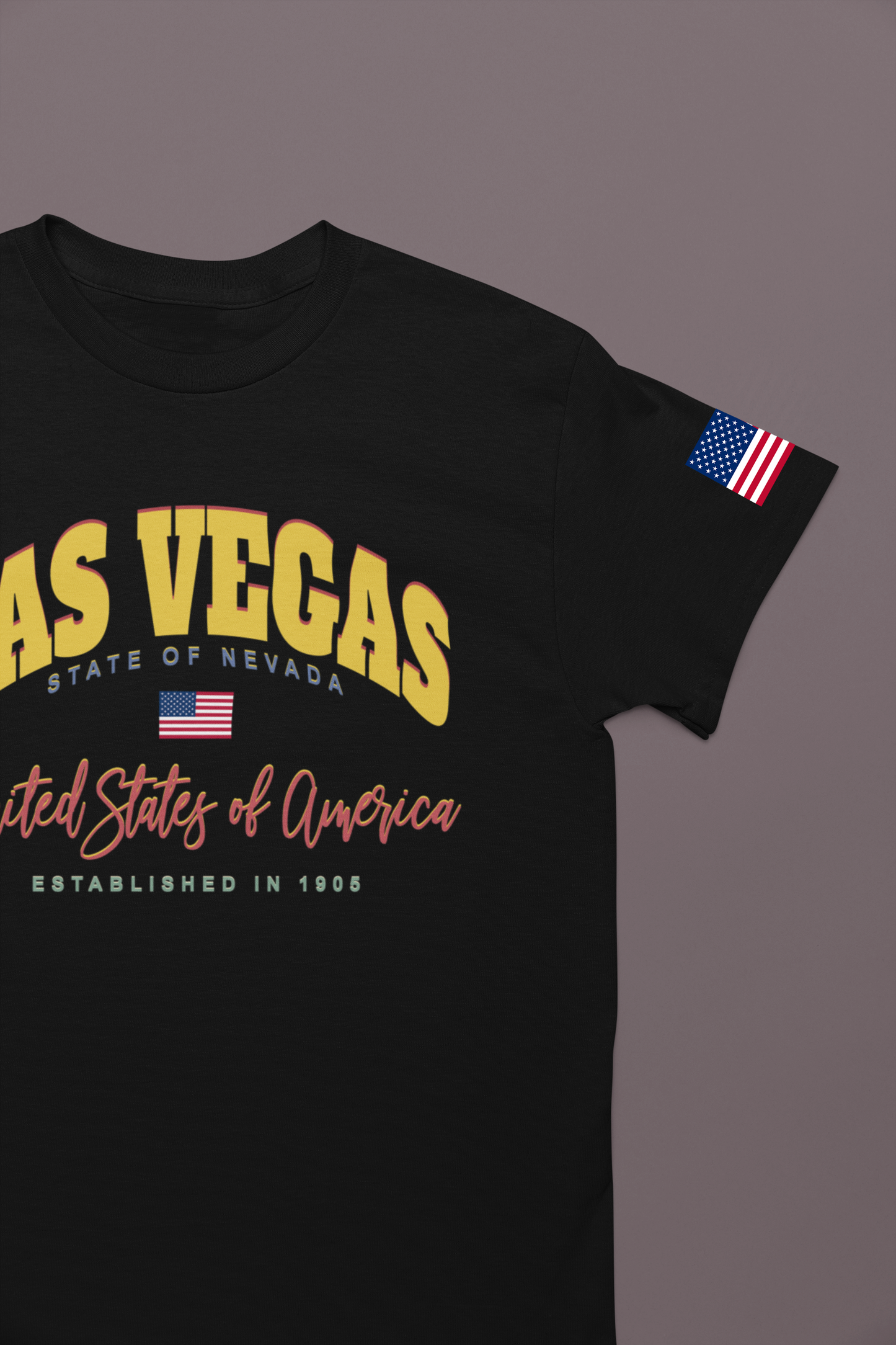 Las Vegas State of Nevada T-Shirt - Est 1905 Navy USA Flag Collegiate Design