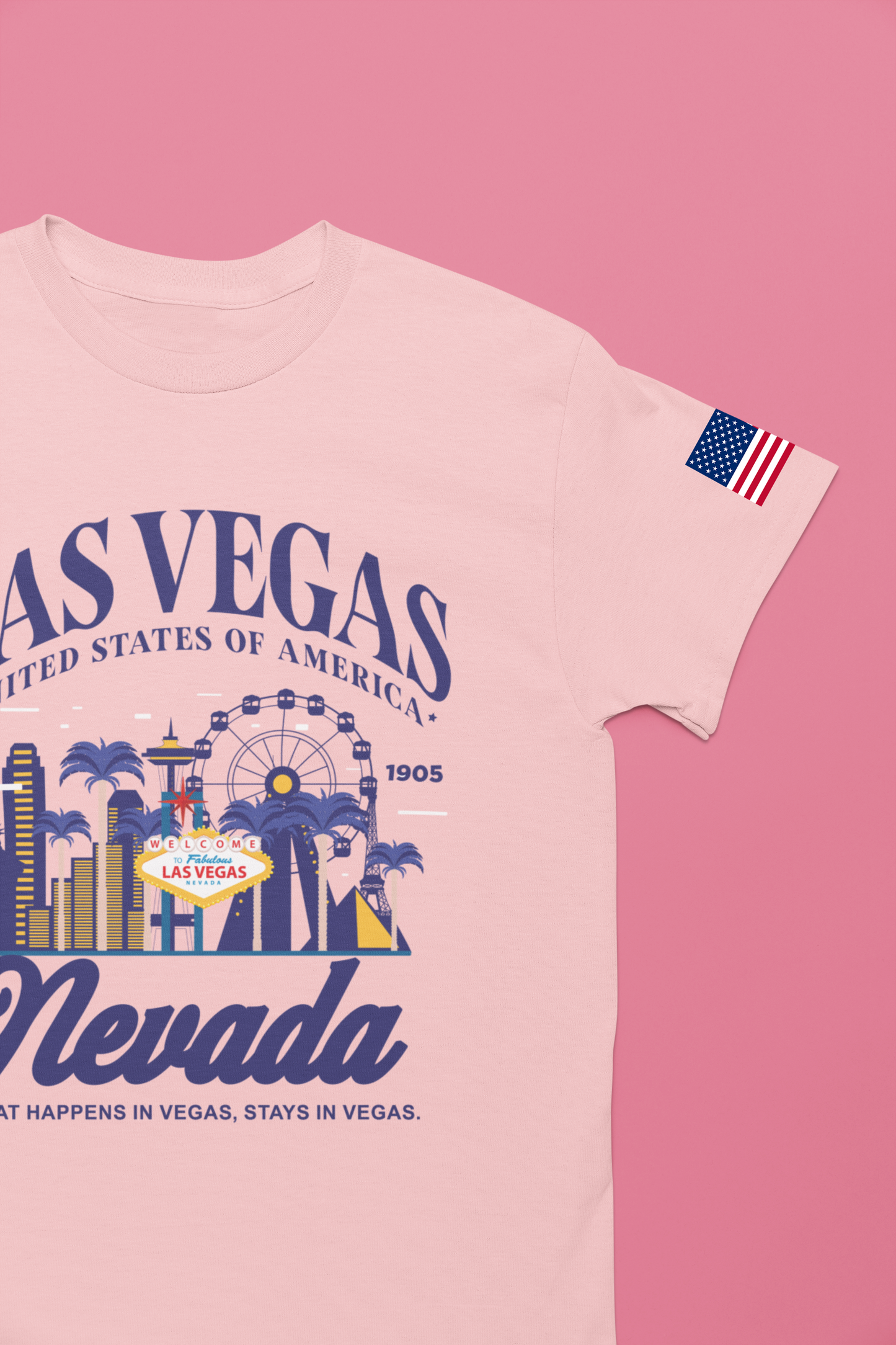 Las Vegas Nevada USA T-Shirt - What Happens in Vegas Stays in Vegas Est 1905