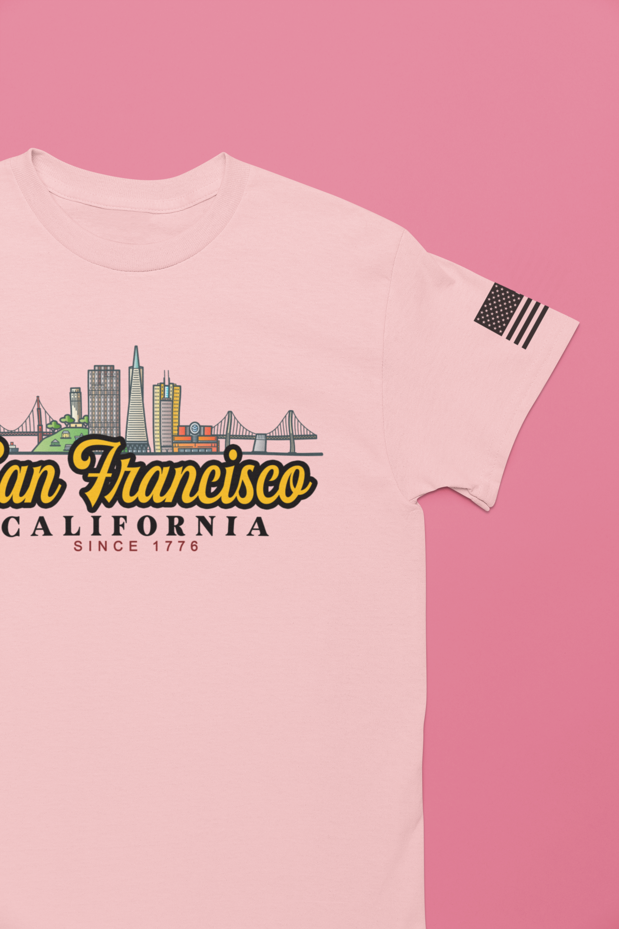 San Francisco California Since 1776 T-Shirt – City Skyline Script Graphic Tee