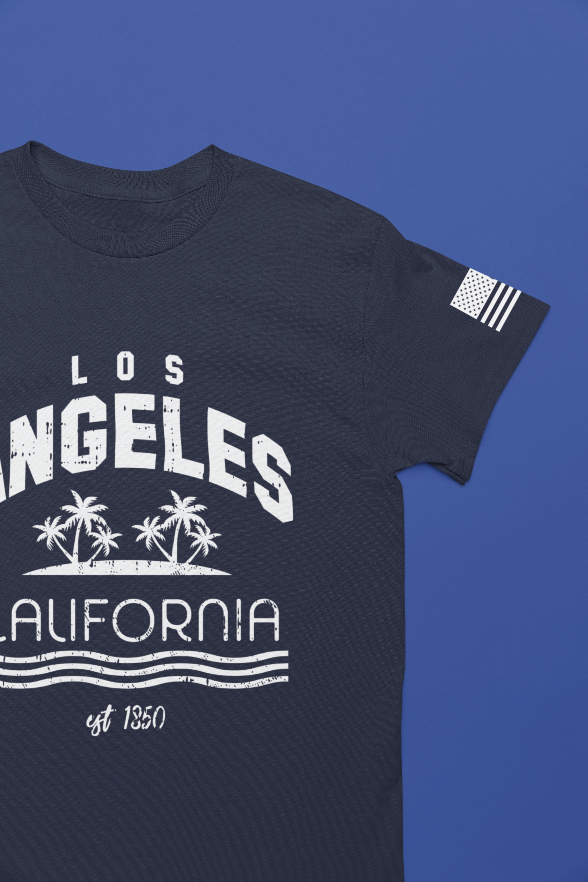 Los Angeles California Since 1850 Graphic T-Shirt – Retro Palm Tree Sunset Tee