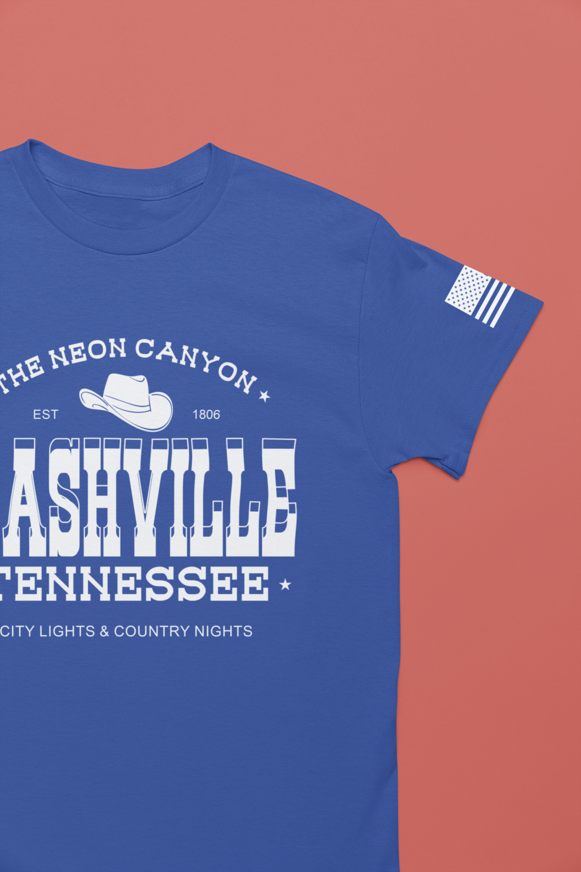 Nashville Tennessee T-Shirt – The Neon Canyon EST 1806 City Lights & Country Nights Graphic Tee