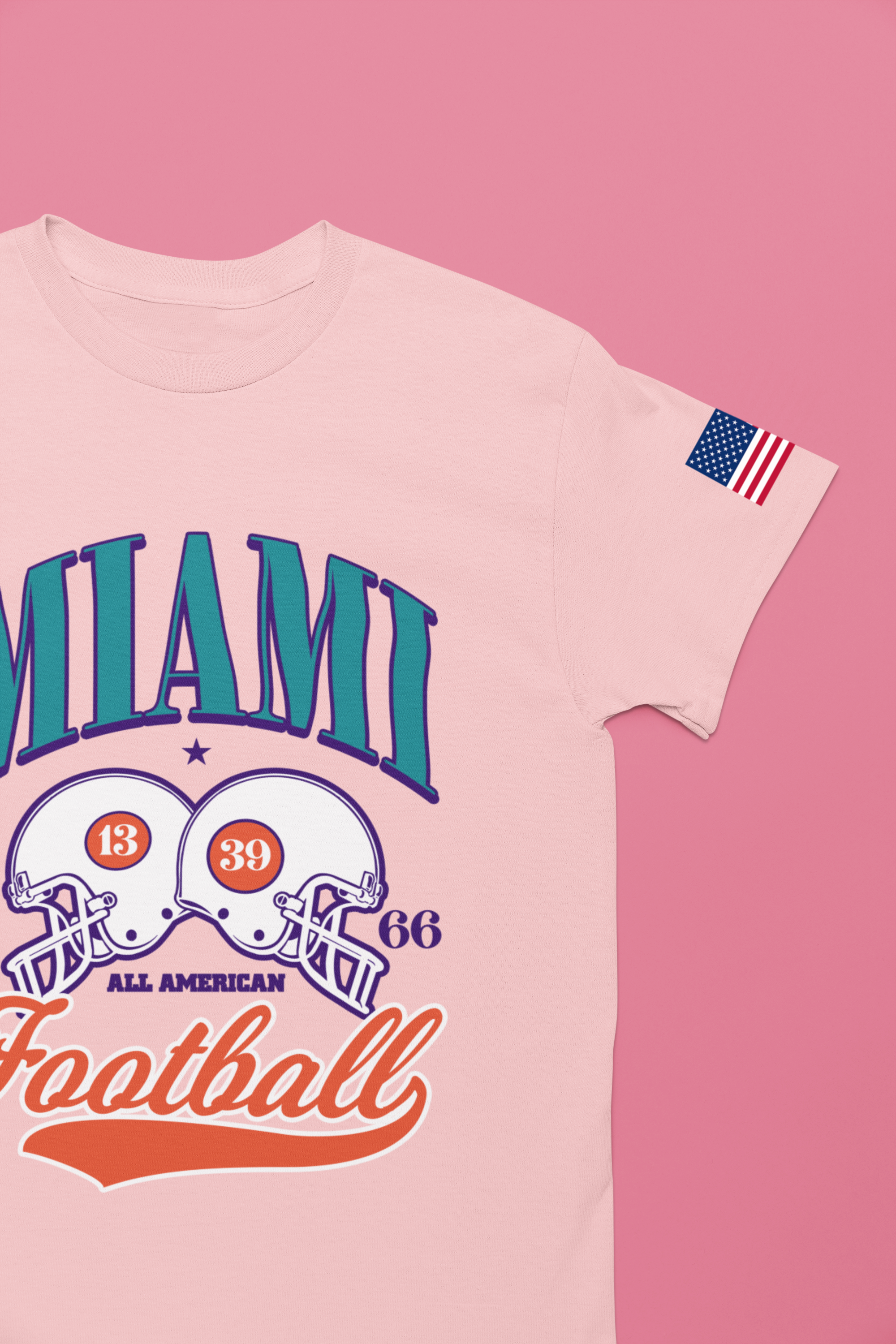 Miami All American Football T-Shirt – Vintage 1966 Helmets Collegiate Graphic Tee