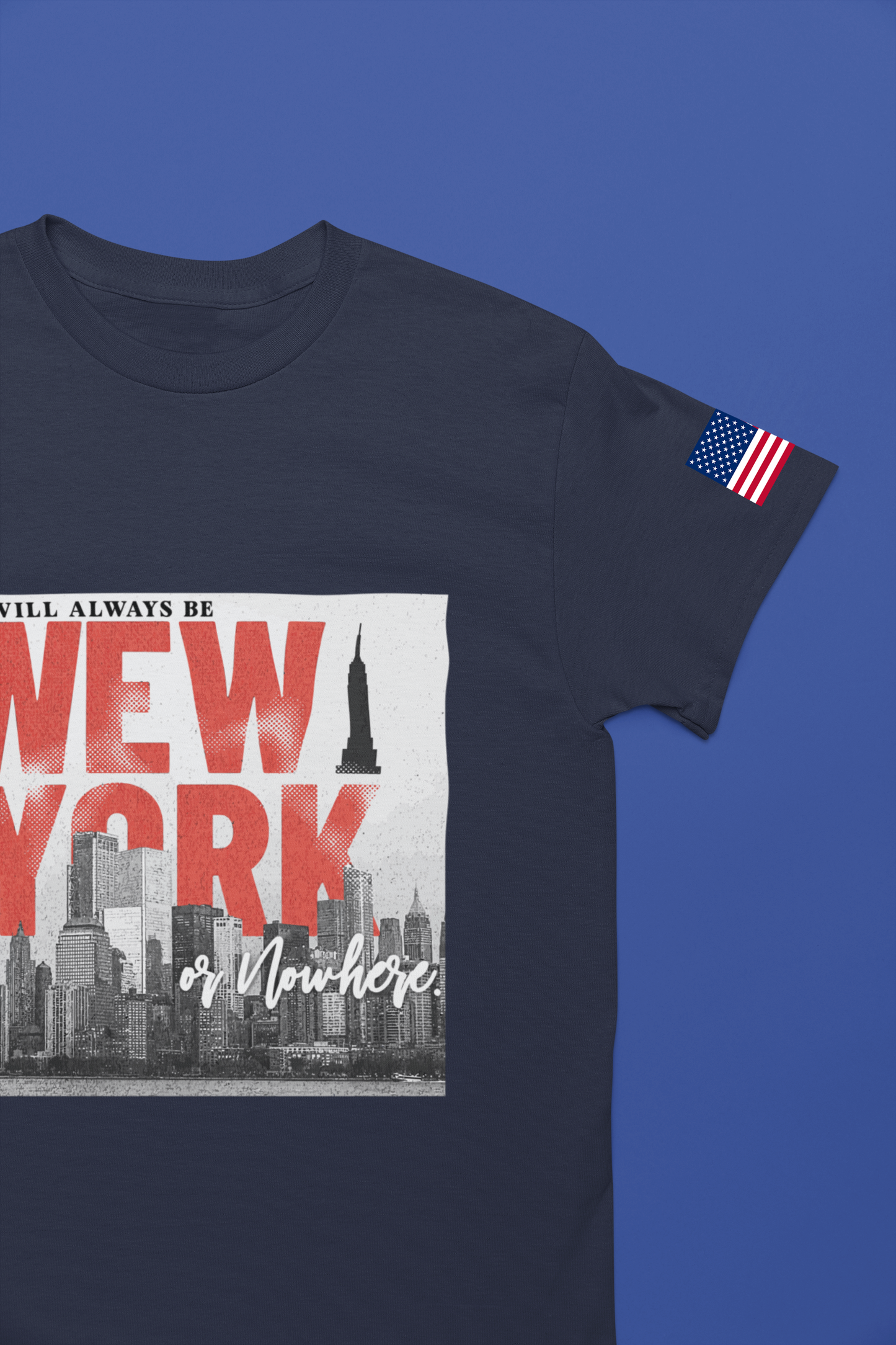 It Will Always Be New York T-Shirt - Red & White NYC Skyline Statement Design