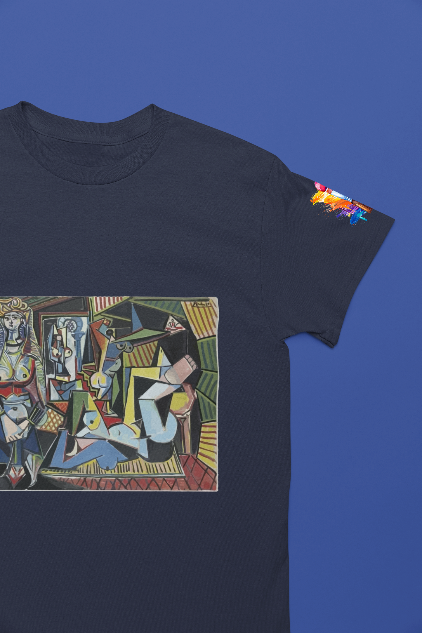 Cubist Masterpiece Art T-Shirt – Geometric Abstract Figures Modernist Painting Graphic Tee