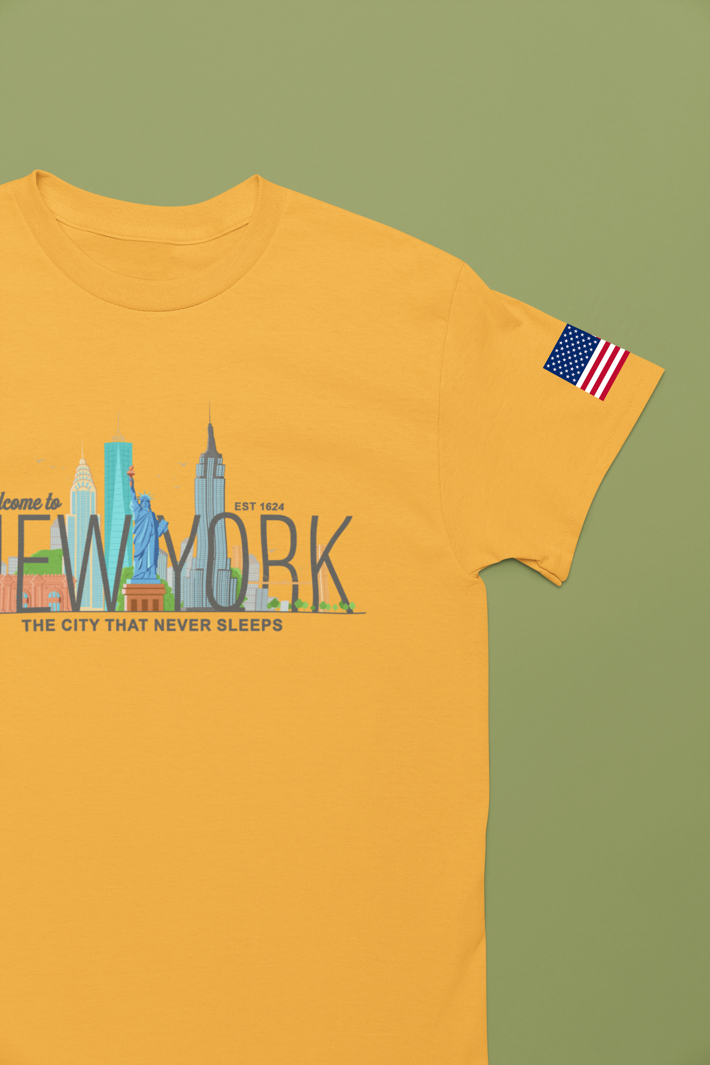 Welcome to New York T-Shirt - Colorful NYC Skyline Est 1624 City That Never Sleeps