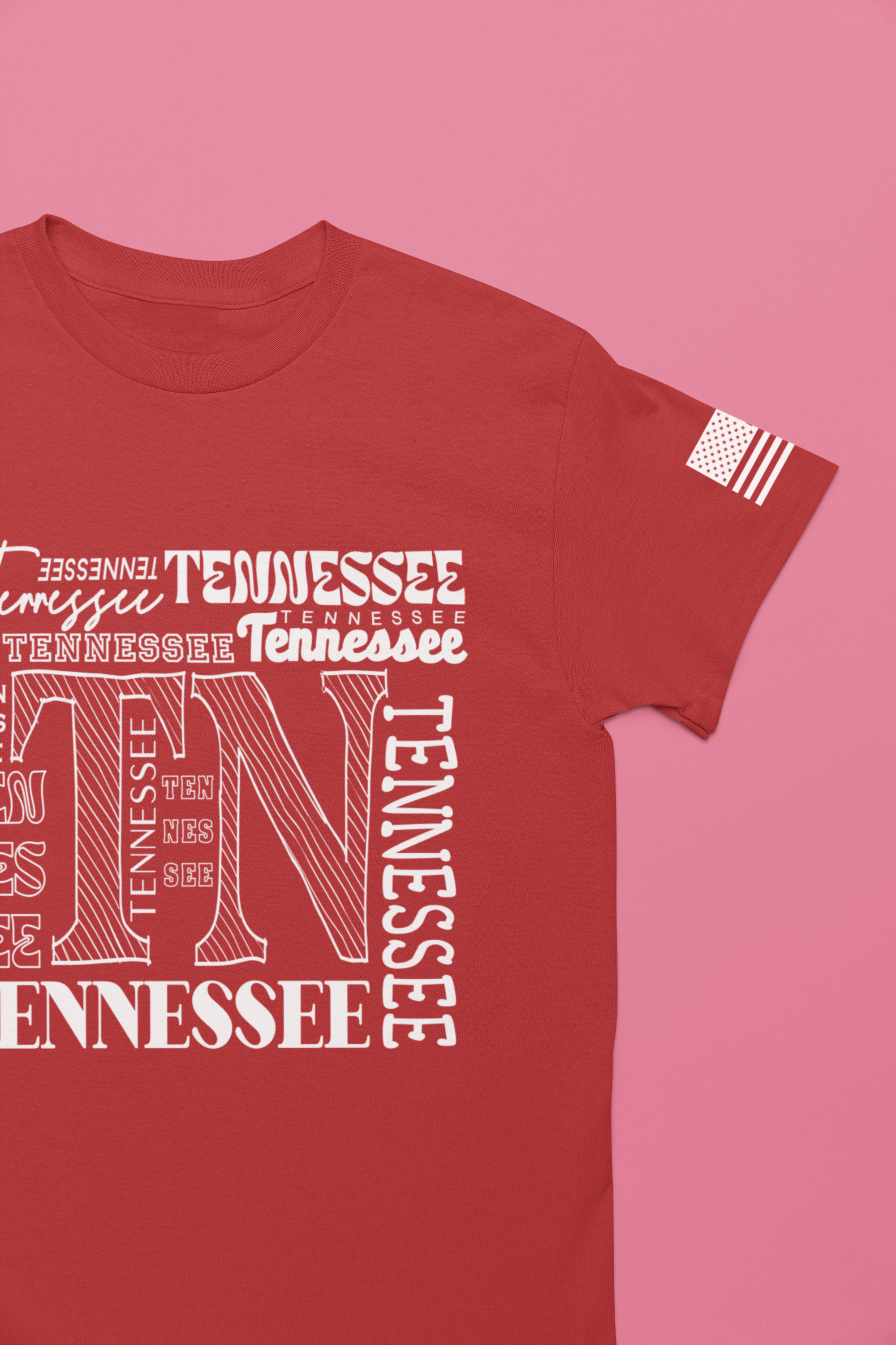 Tennessee TN T-Shirt – Multi-Style Typography Word Collage Graphic Tee