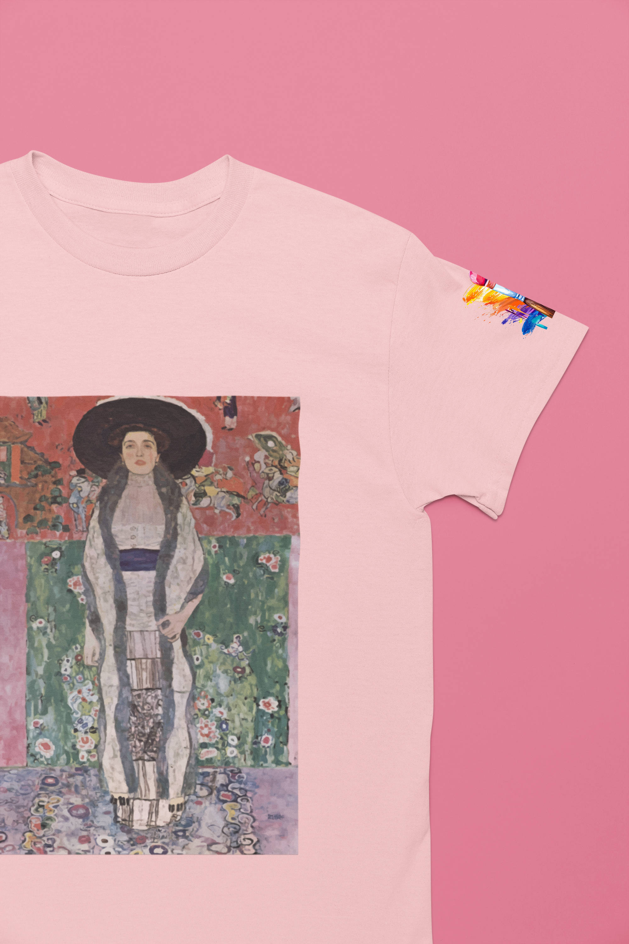 Art Nouveau Portrait T-Shirt – Elegant Woman in Ornate Kimono Style Dress Graphic Tee