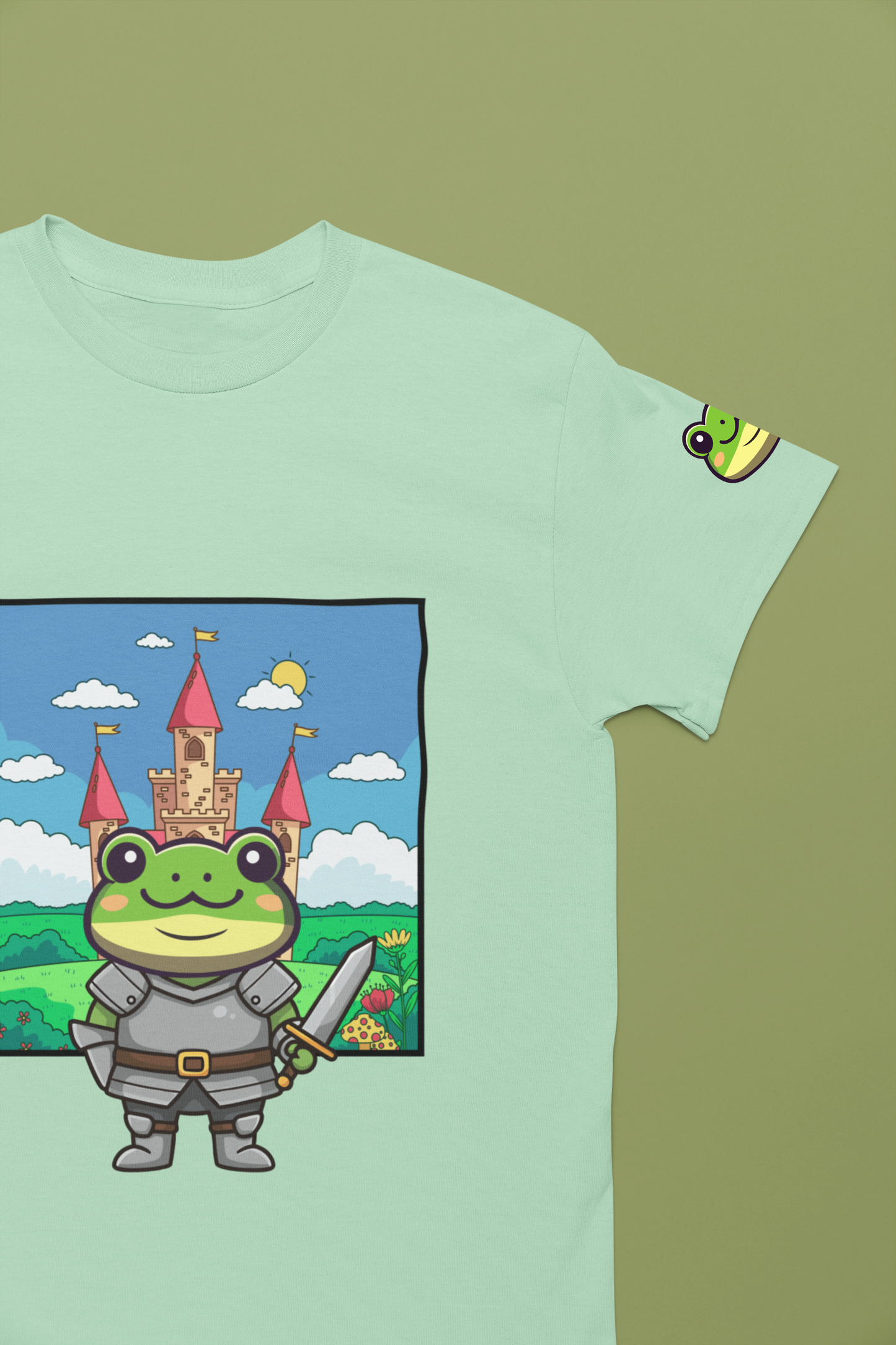 Knight Frog Castle T-Shirt – Cute Frog Knight Medieval Fantasy Graphic Tee