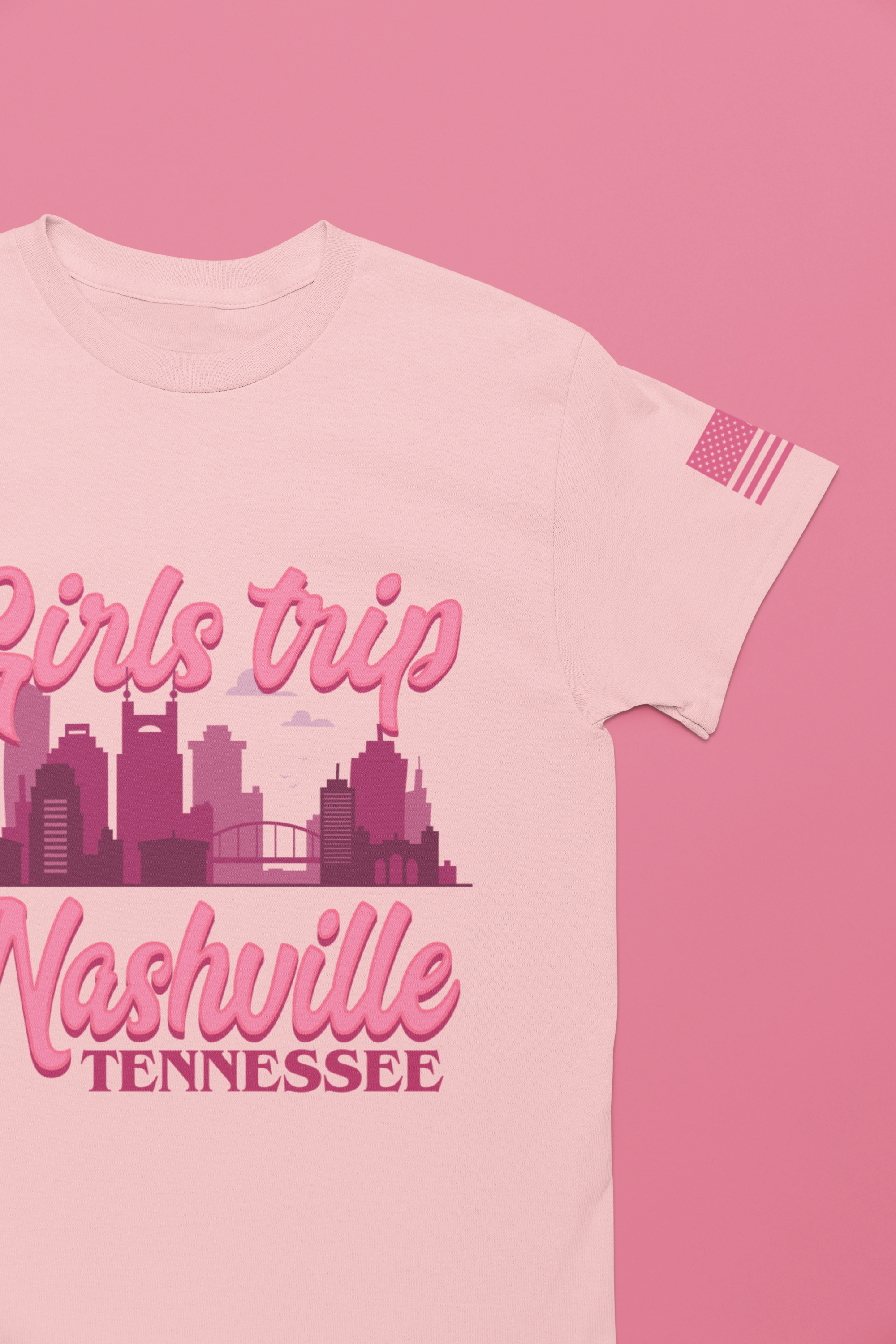 Girls Trip Nashville Tennessee T-Shirt – Retro Script Skyline Graphic Tee