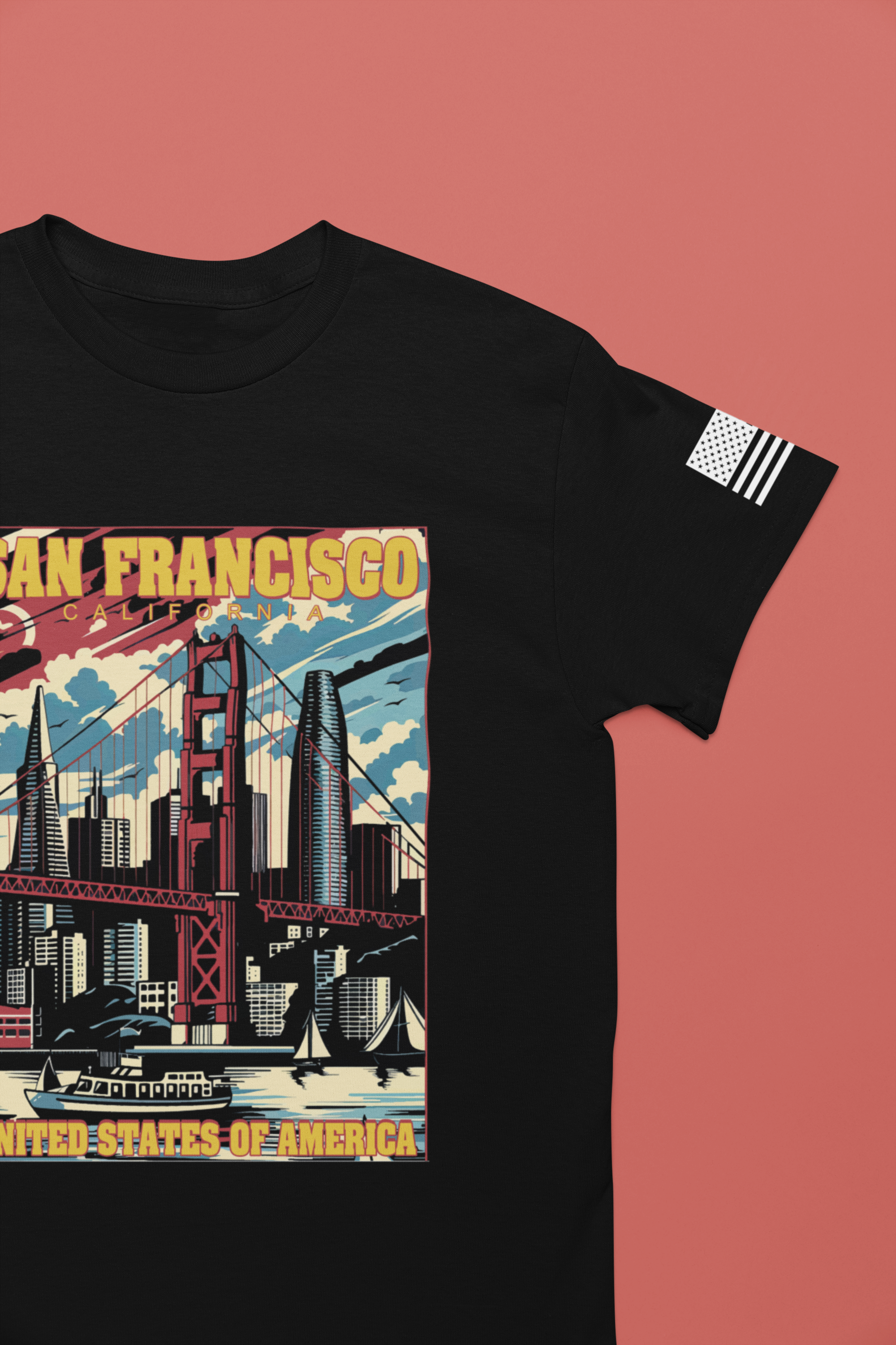 San Francisco California T-Shirt – Retro Americana Poster Style Graphic Tee United States of America