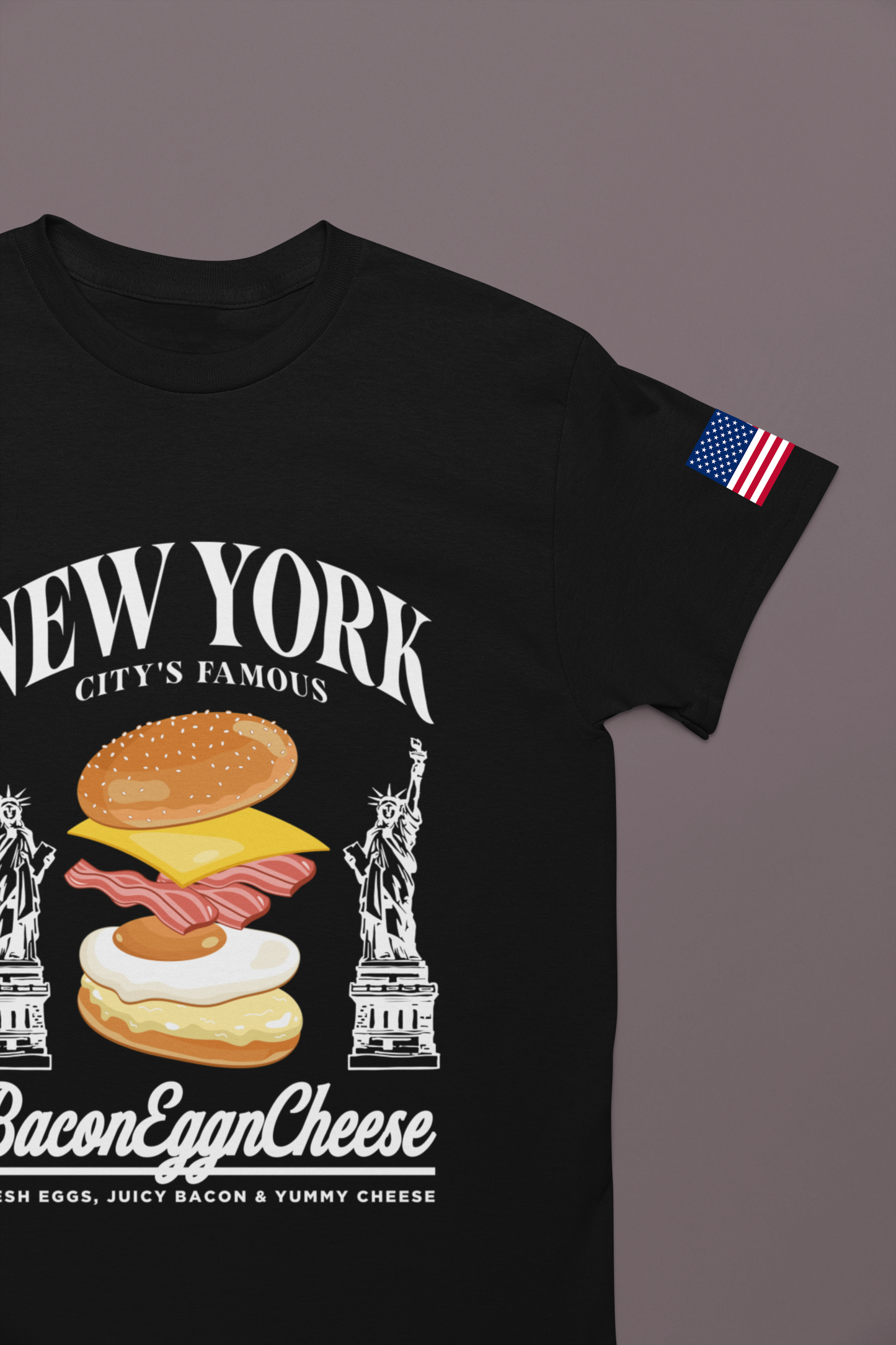 New York Bacon Egg Cheese T-Shirt - NYC Bodega Breakfast Sandwich Food Humor
