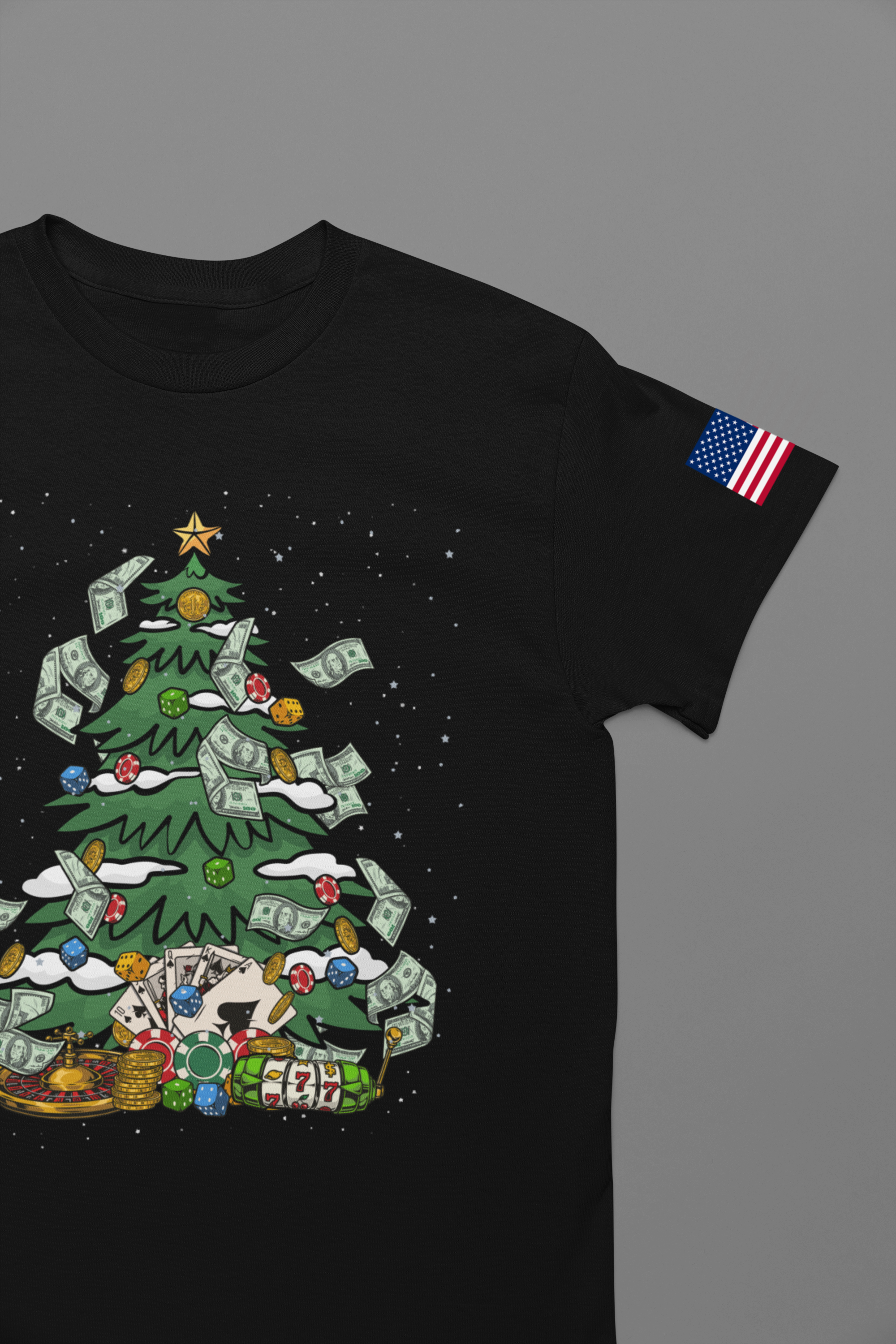 Casino Christmas Tree T-Shirt – Funny Gambling Holiday Tee for Gamblers