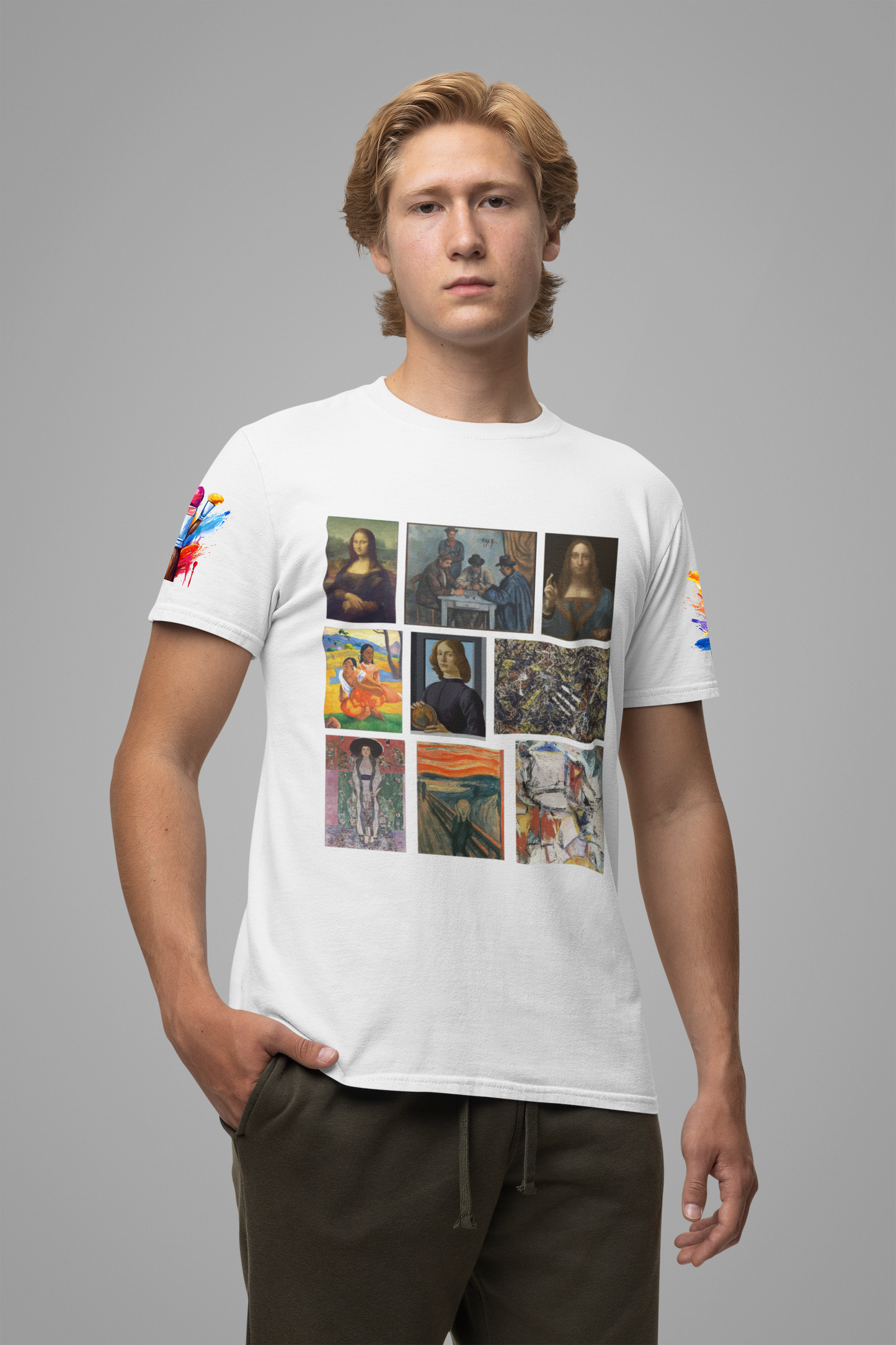 Art History Collage T-Shirt – Famous Paintings Grid Gallery Graphic Tee