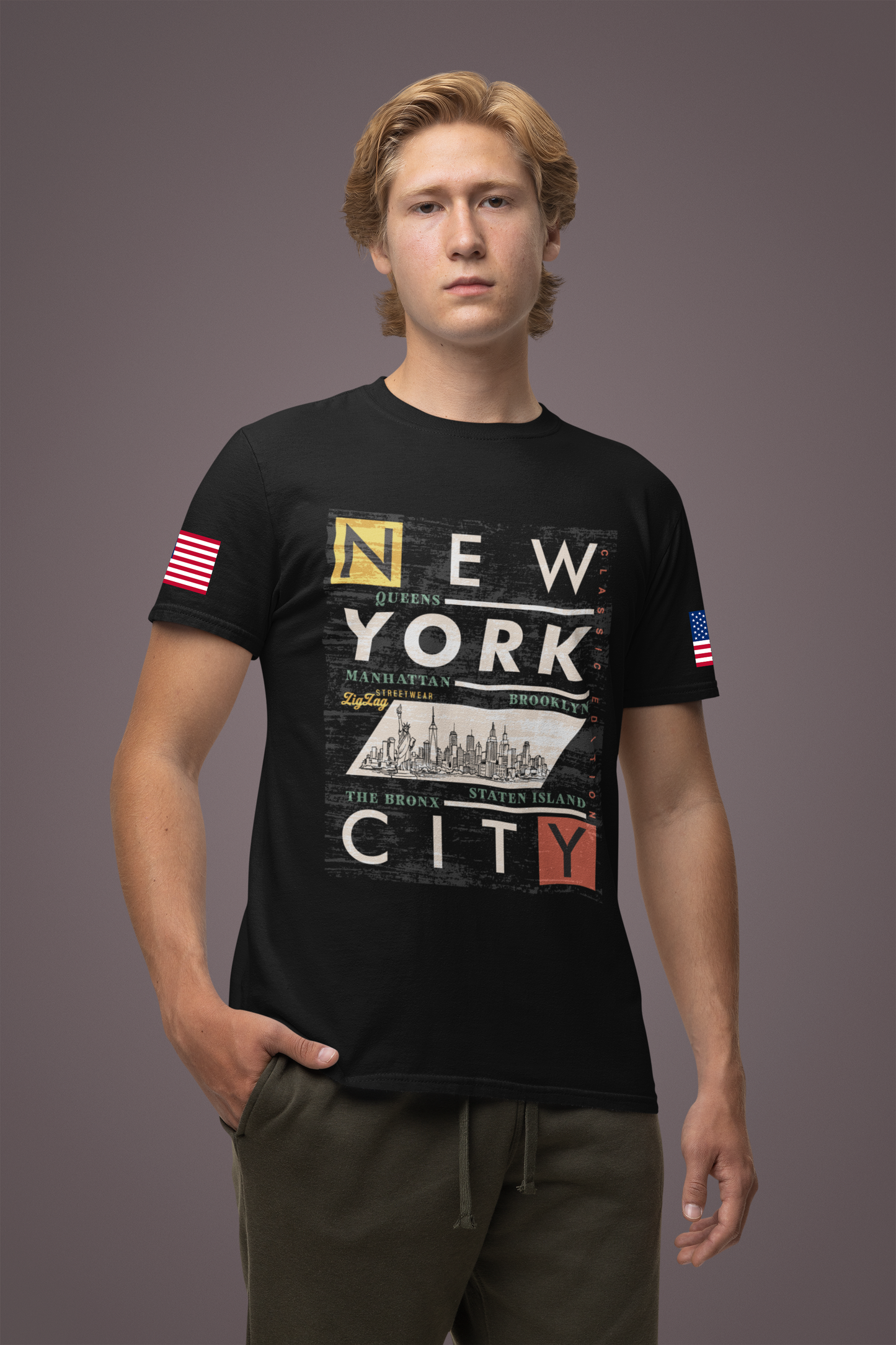 New York City Boroughs T-Shirt - Queens Manhattan Brooklyn Bronx Staten Island Design