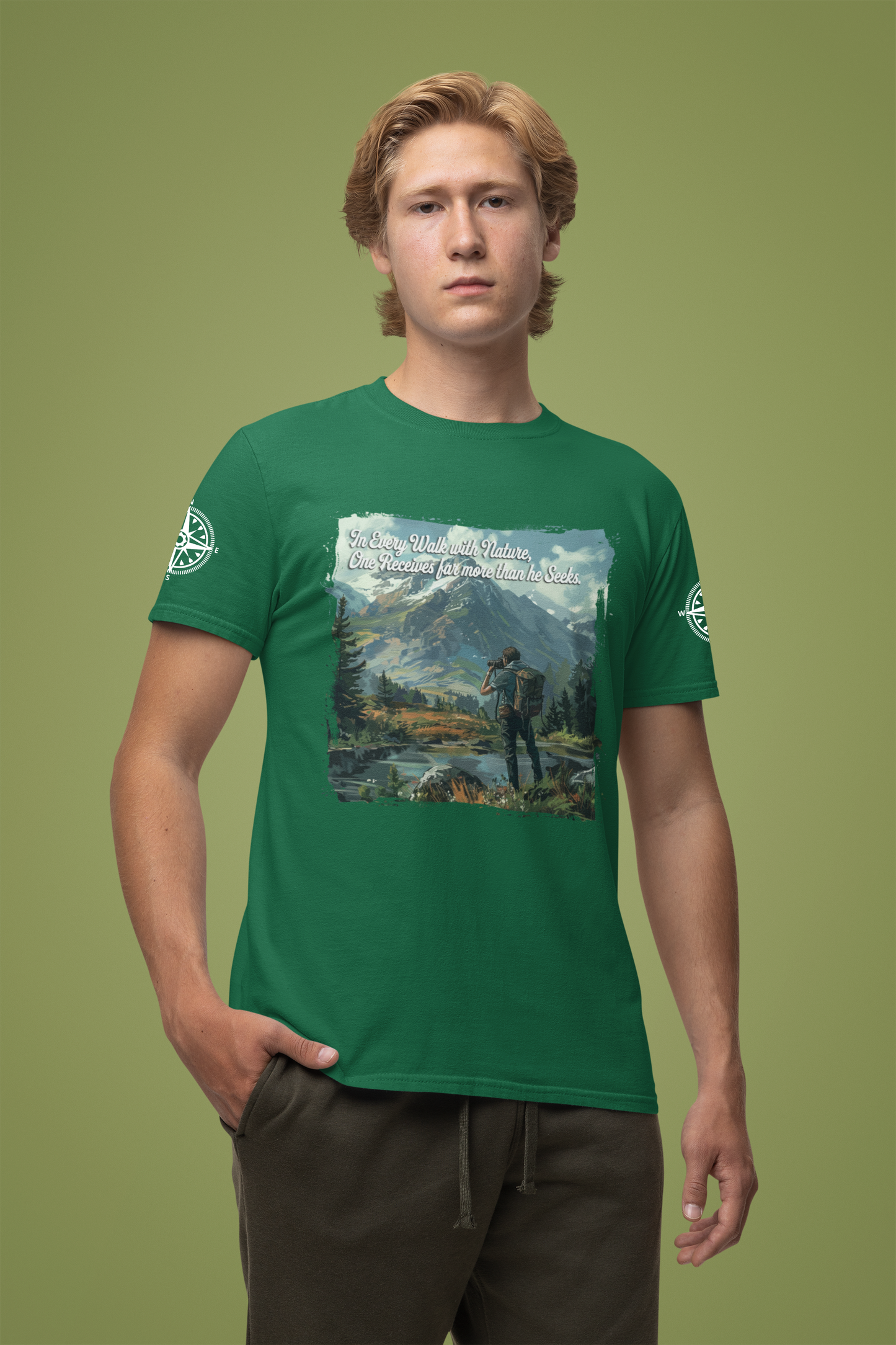 In Every Walk with Nature One Receives T-Shirt – Nature Quote Mountain Hiker Graphic Tee