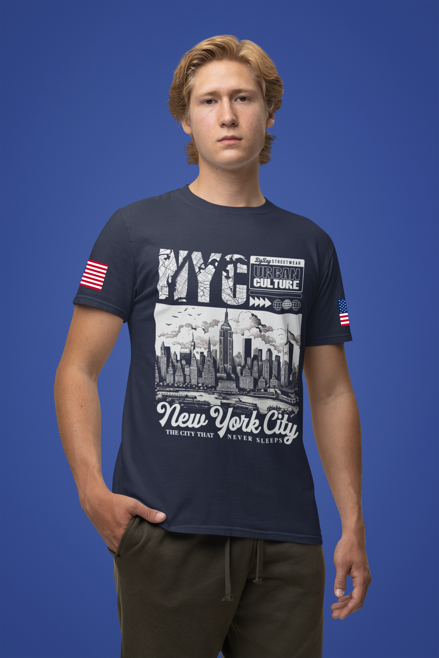 NYC New York City Skyline T-Shirt - Urban Culture Typography Graphic Street Design