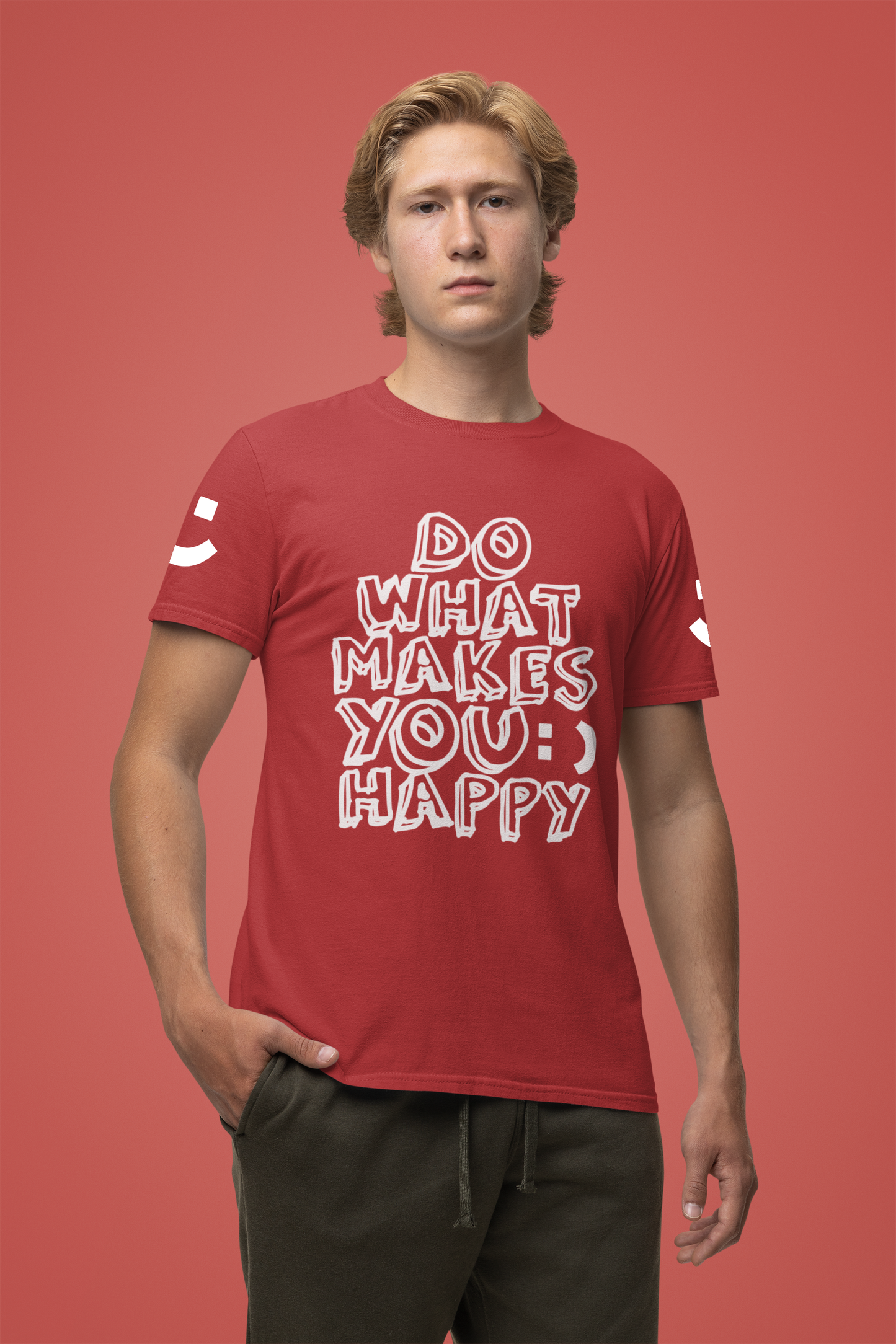 Do What Makes You Happy T-Shirt – Smiley Face Positive Vibes Motivational Graphic Tee