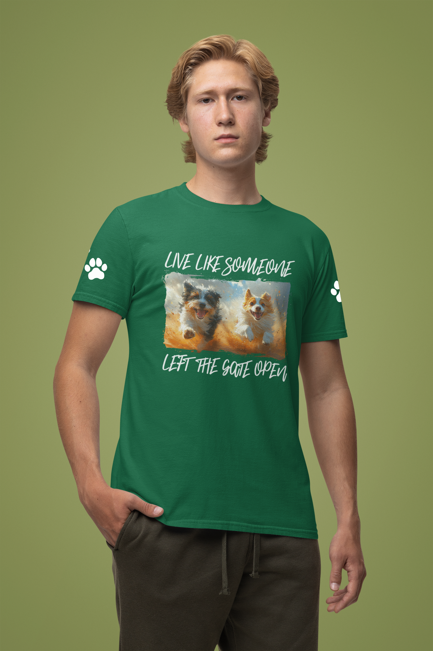 Live Like Someone Left the Gate Open T-Shirt – Happy Dogs Freedom Joy Quote Graphic Tee