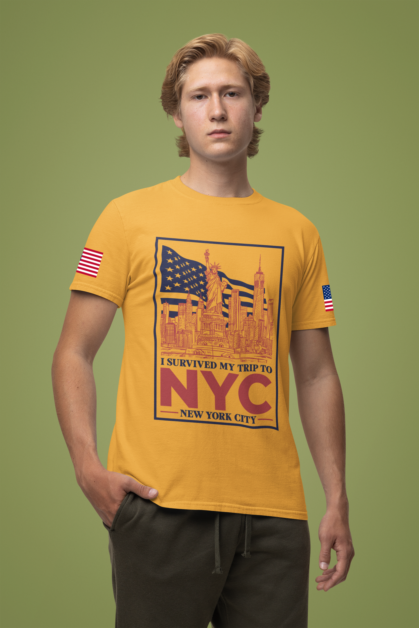 I Survived My Trip to NYC T-Shirt - Funny New York City Skyline Souvenir Design