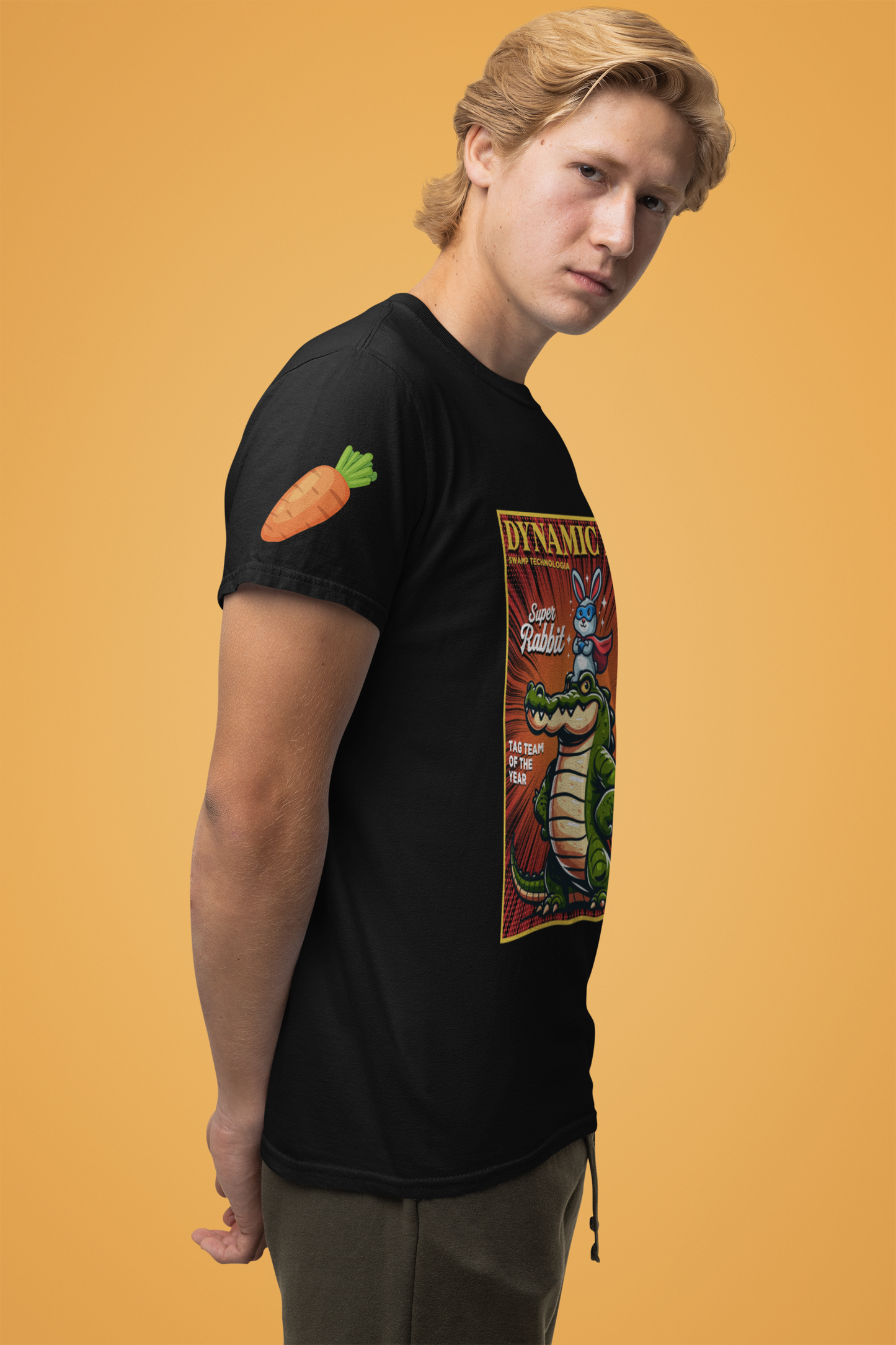 Dynamic Duo Rabbit Alligator T-Shirt – Super Rabbit Alli the Gator Tag Team Graphic Tee