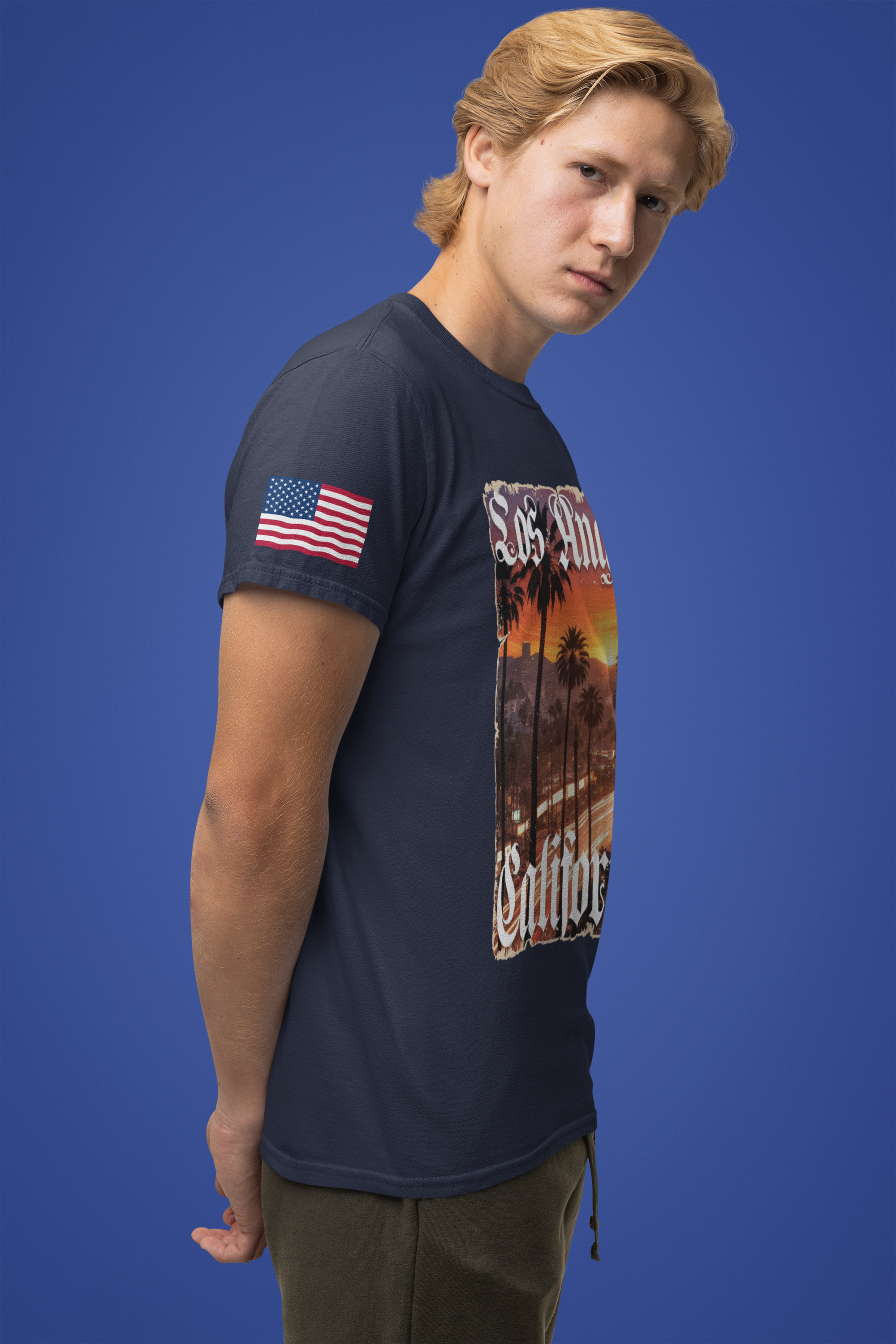 Los Angeles California Since 1850 T-Shirt – Gothic Old English Sunset Boulevard Tee