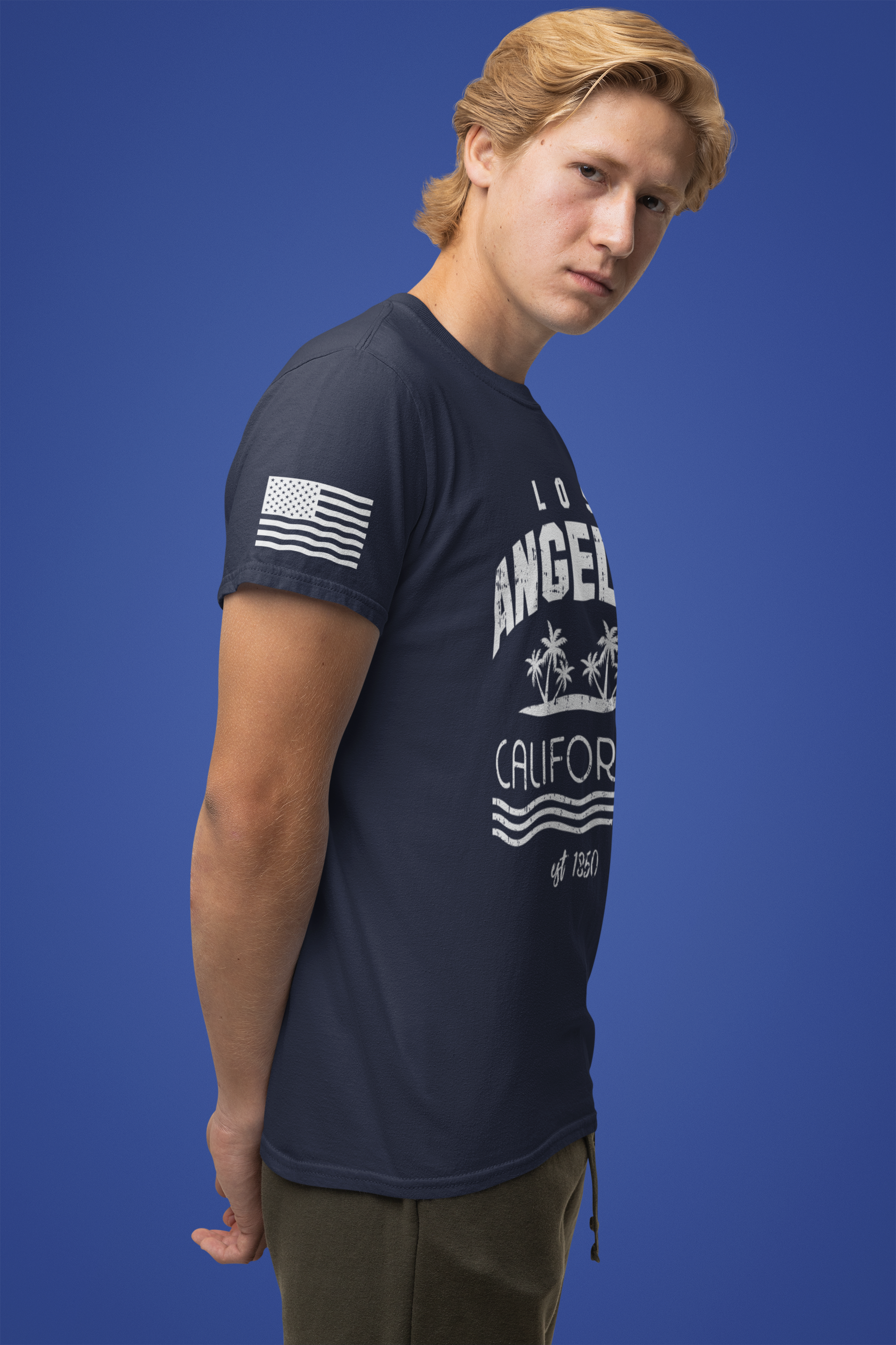 Los Angeles California Since 1850 Graphic T-Shirt – Retro Palm Tree Sunset Tee