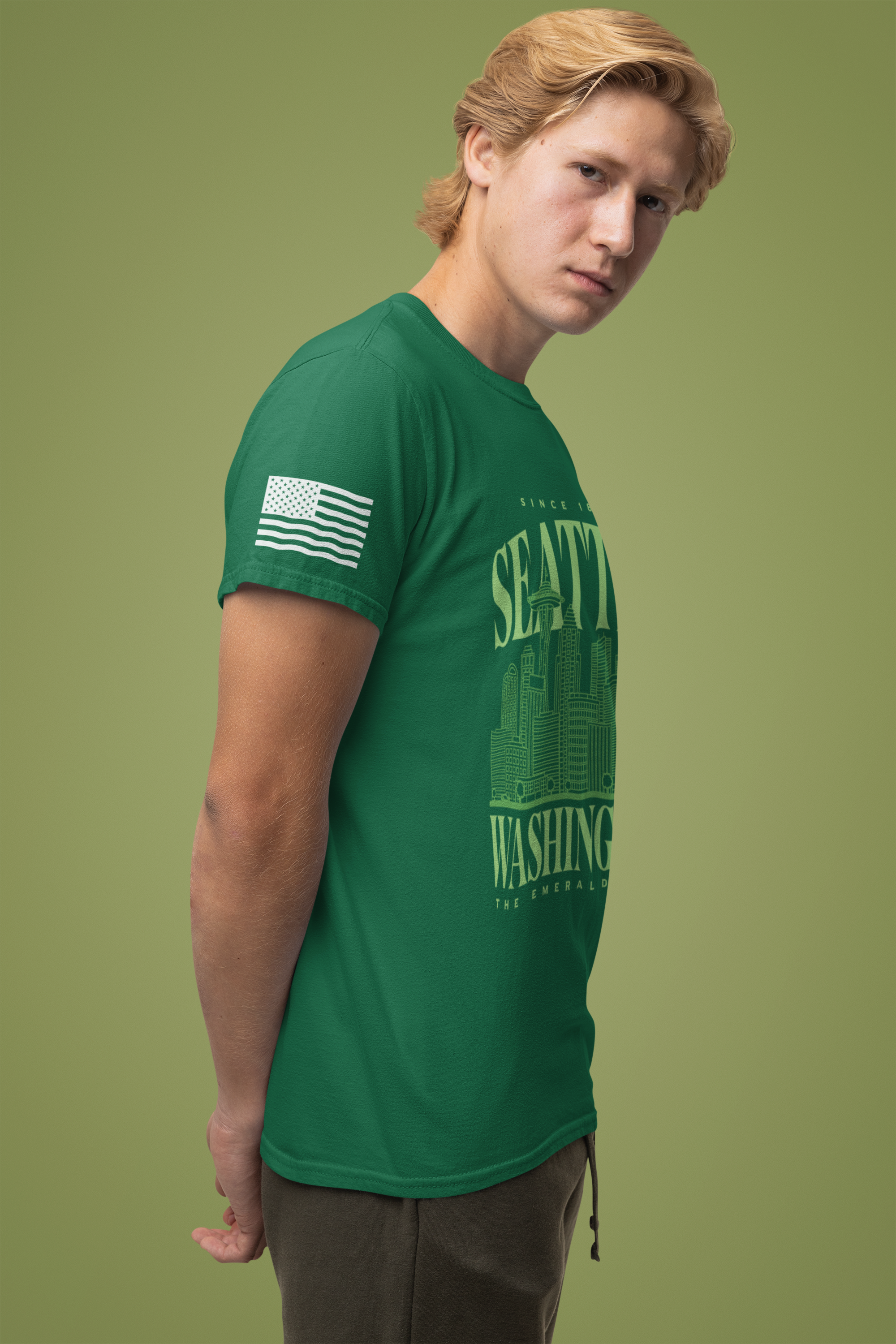 Seattle Washington The Emerald City Since 1851 Skyline Graphic T-Shirt | Seattle Pride Tee | Pacific Northwest Shirt